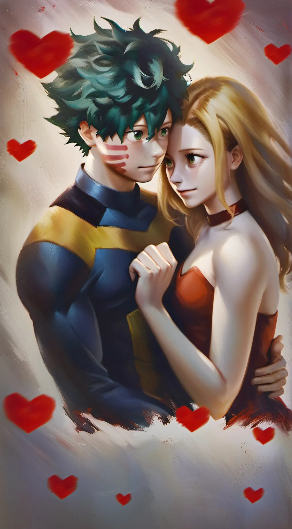 ai character: MHA Valentines day background