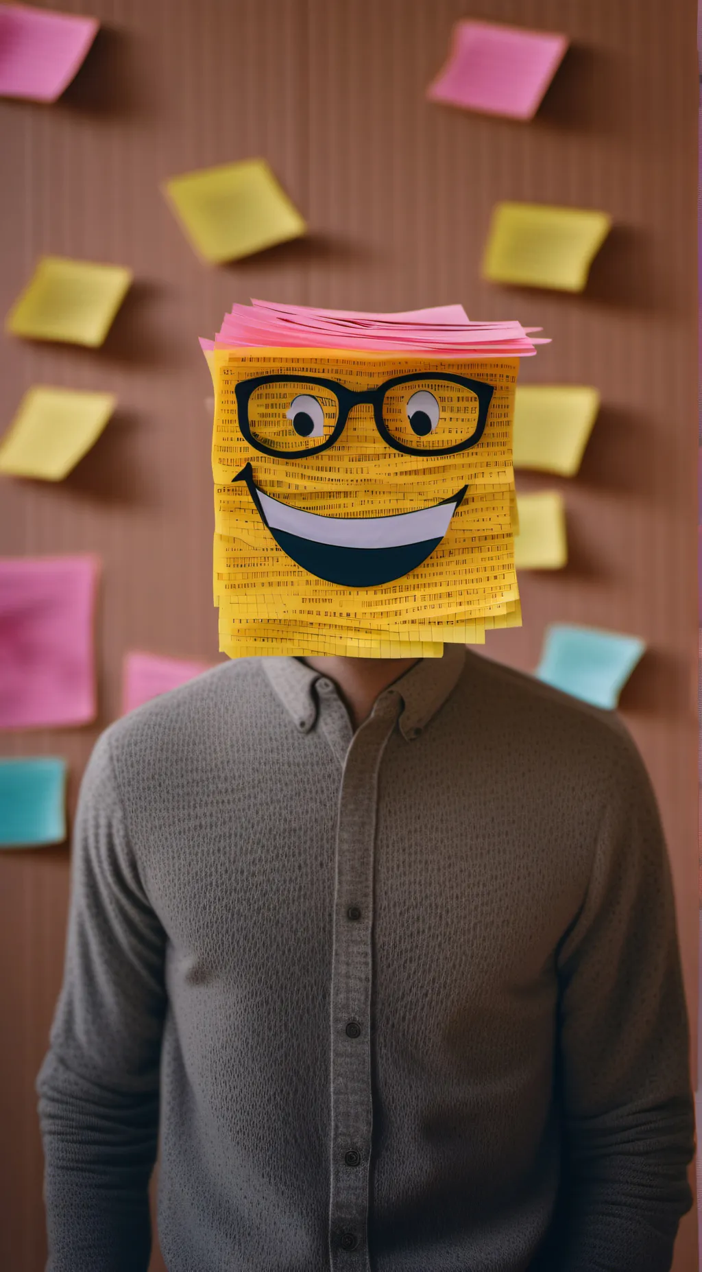 ai character: Smiling Sticky :) background