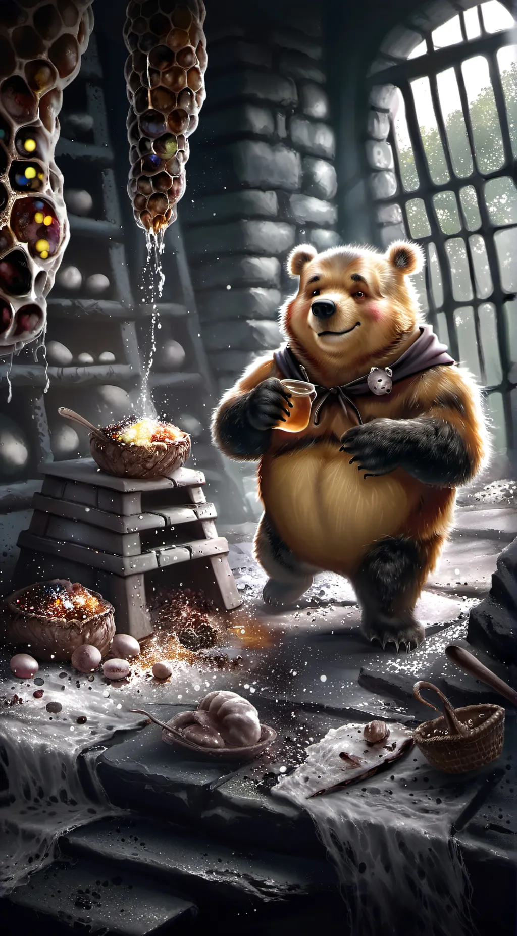 ai character: Winnie The pooh  background