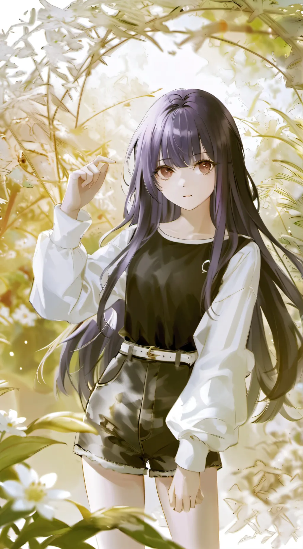 ai character: Alice Flower background