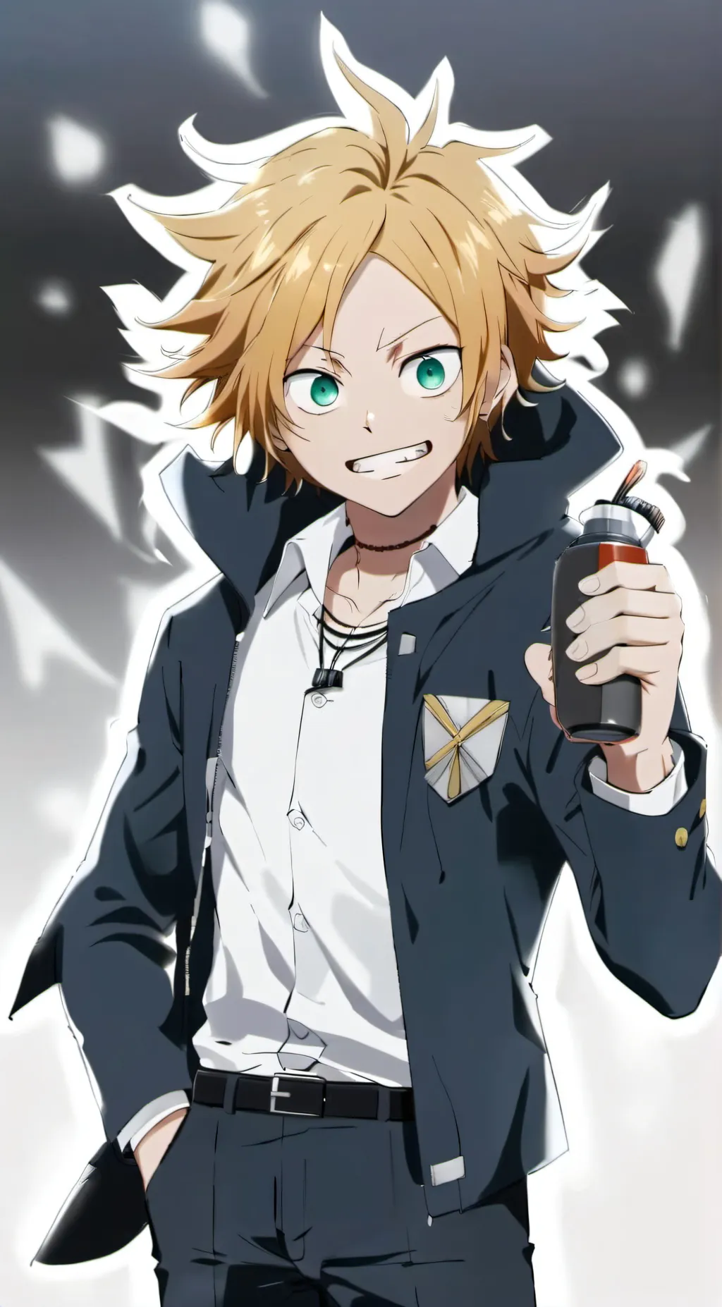 ai character: Denki Kaminari  background