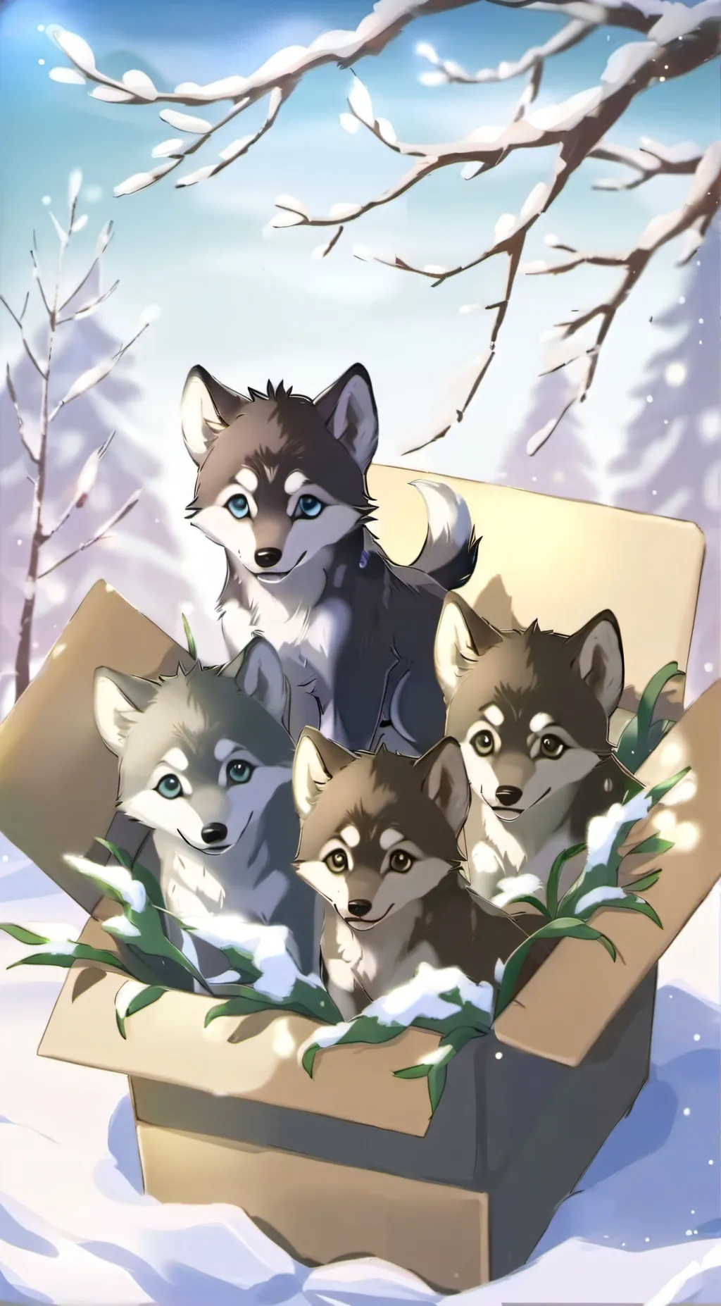 ai character: Pup holiday  background