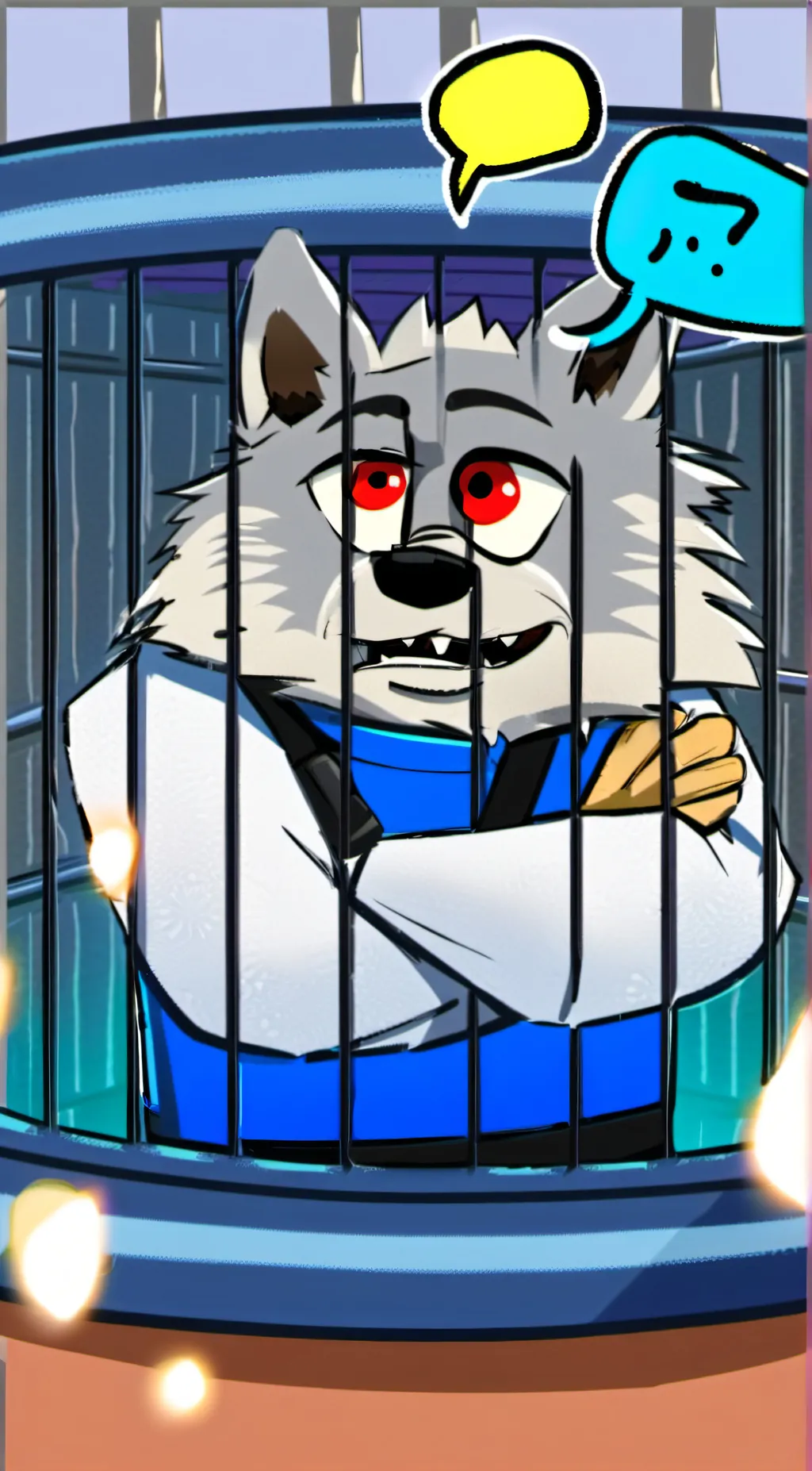 ai character: Cage werewolf background