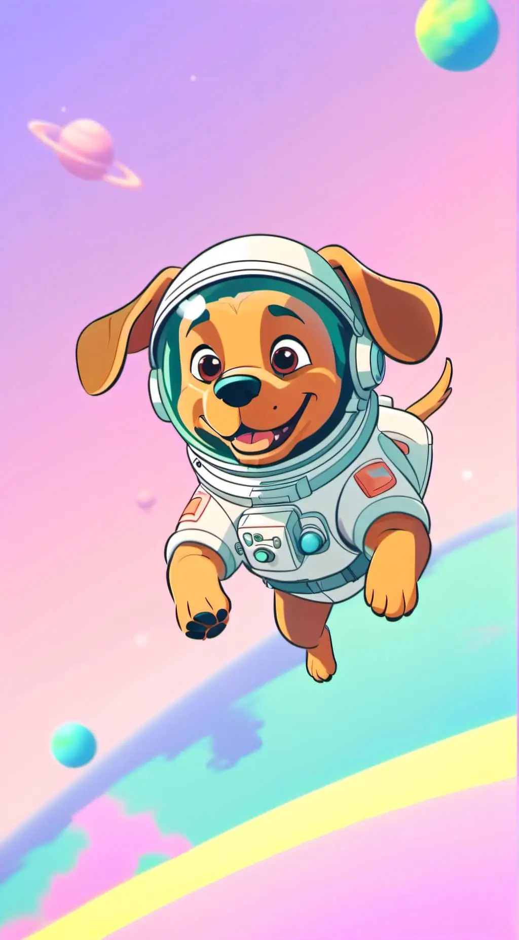 ai character: dogs in space background