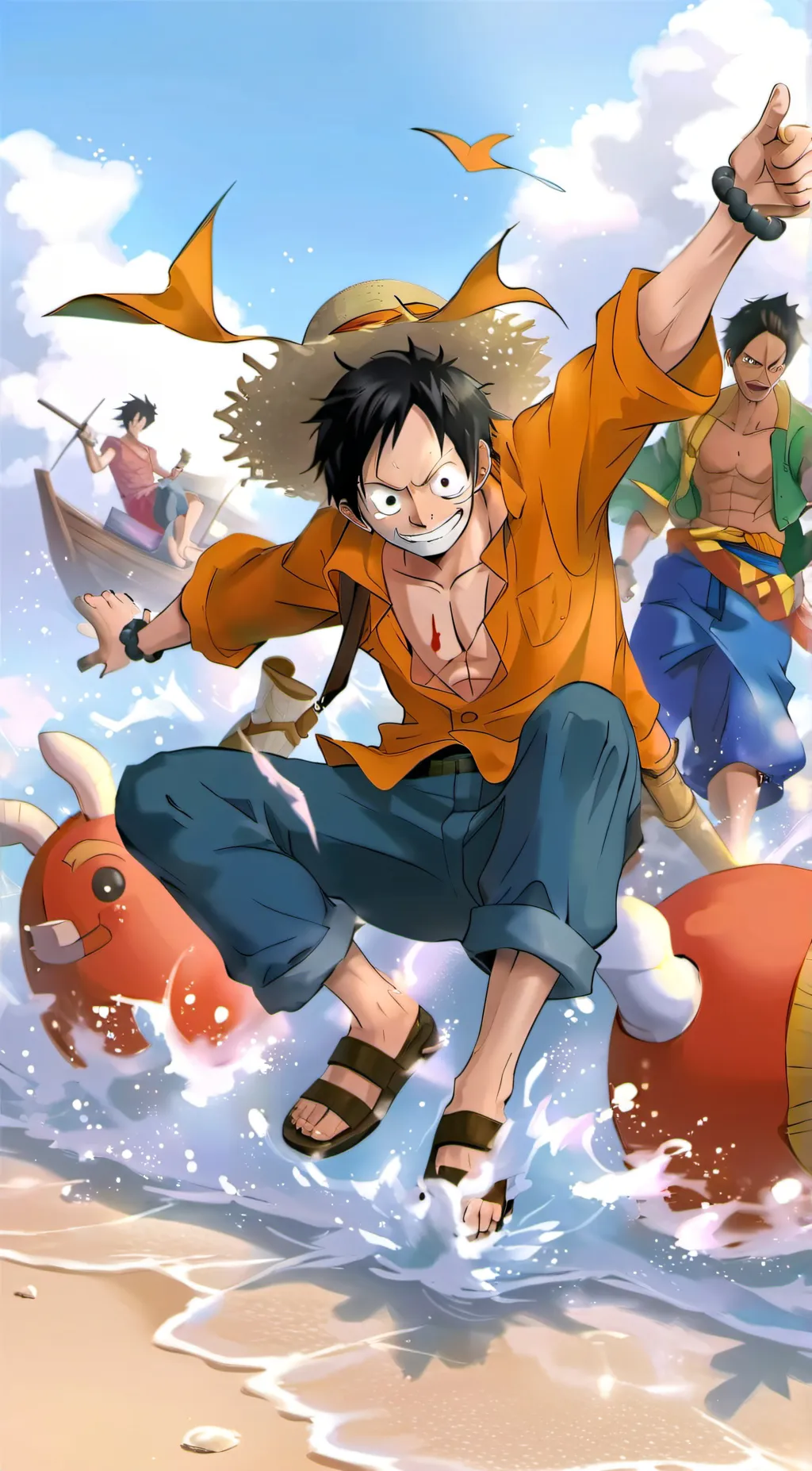 ai character: straw hat pirates background