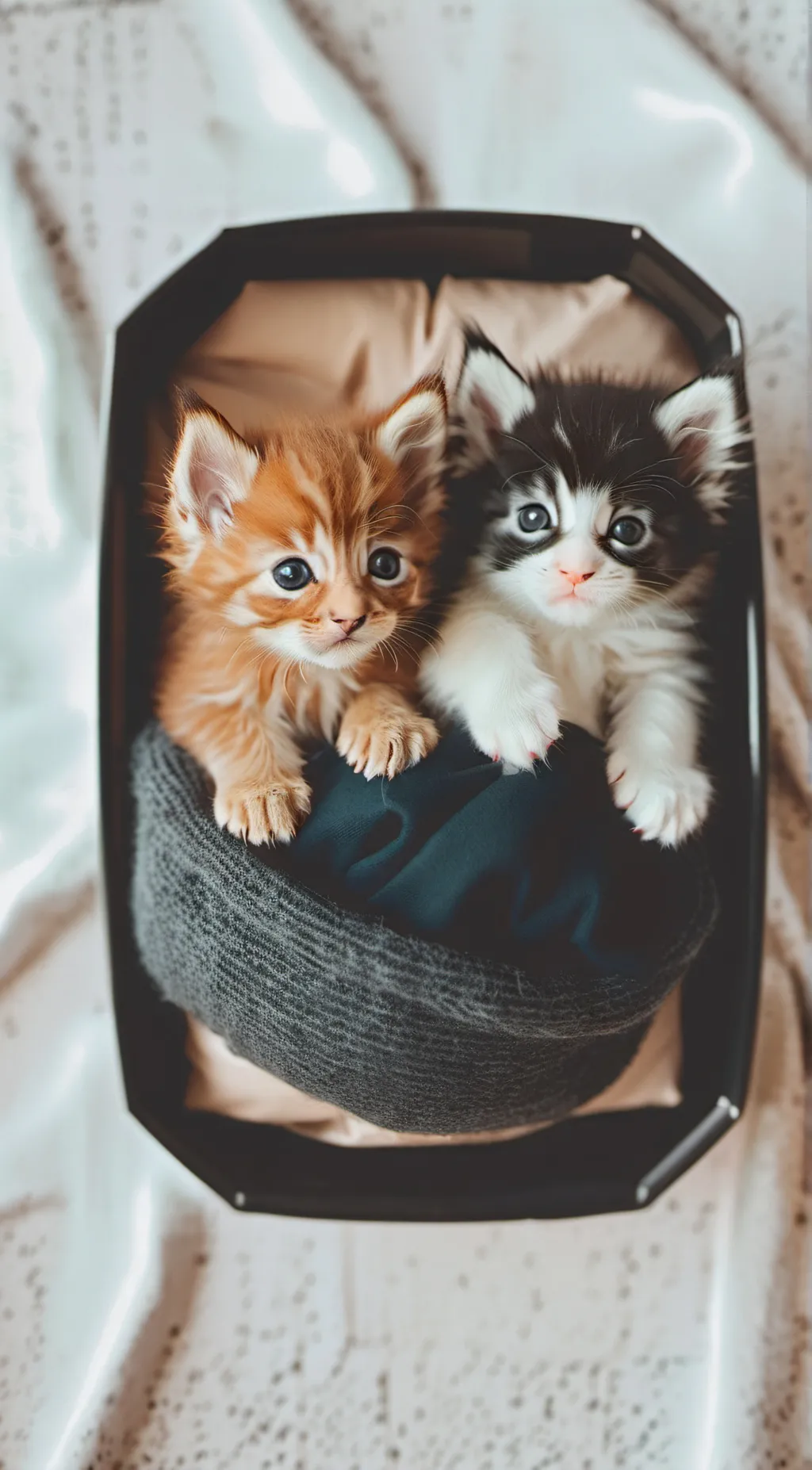 ai character: 2Baby kittens  background