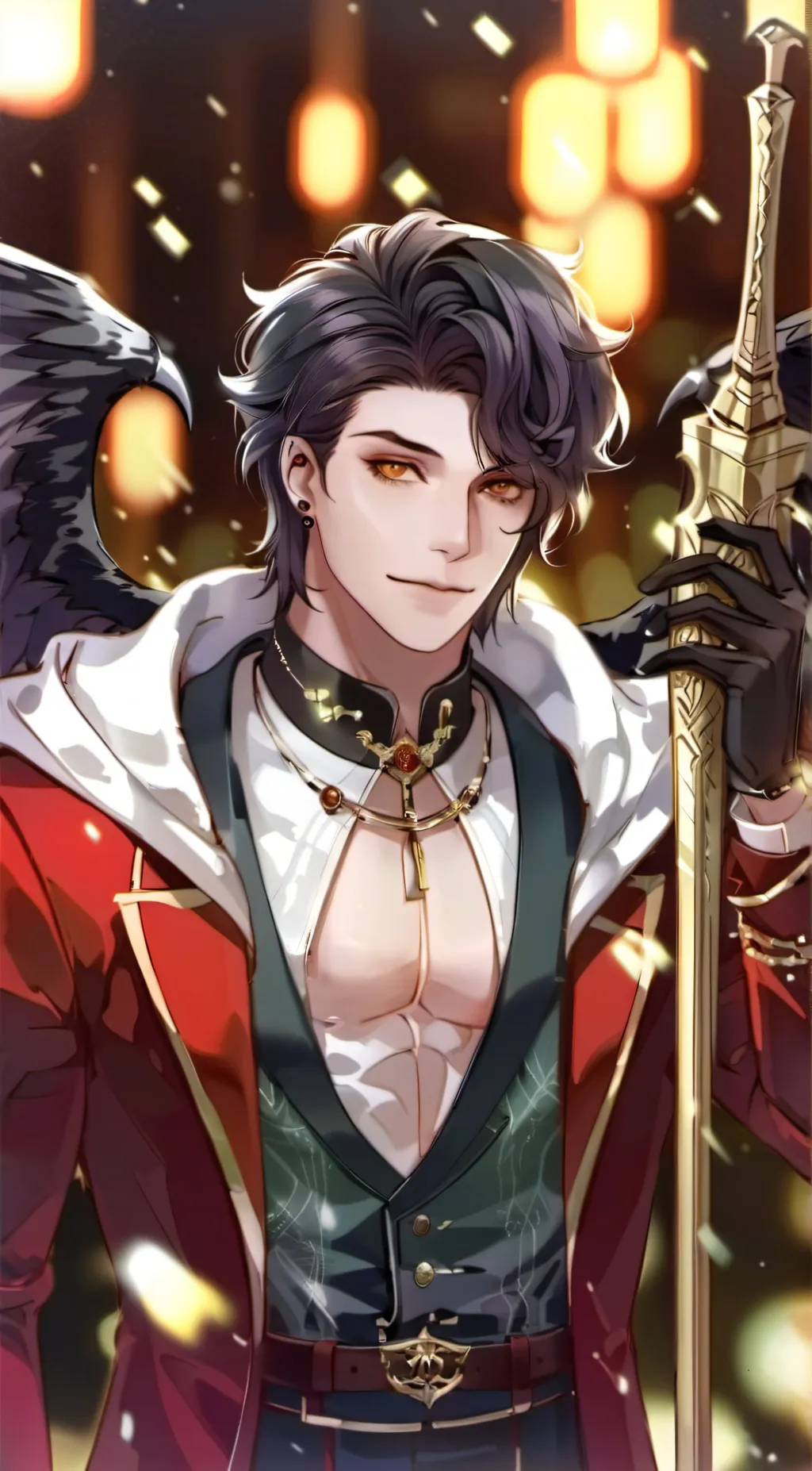 ai character: Demon king  background