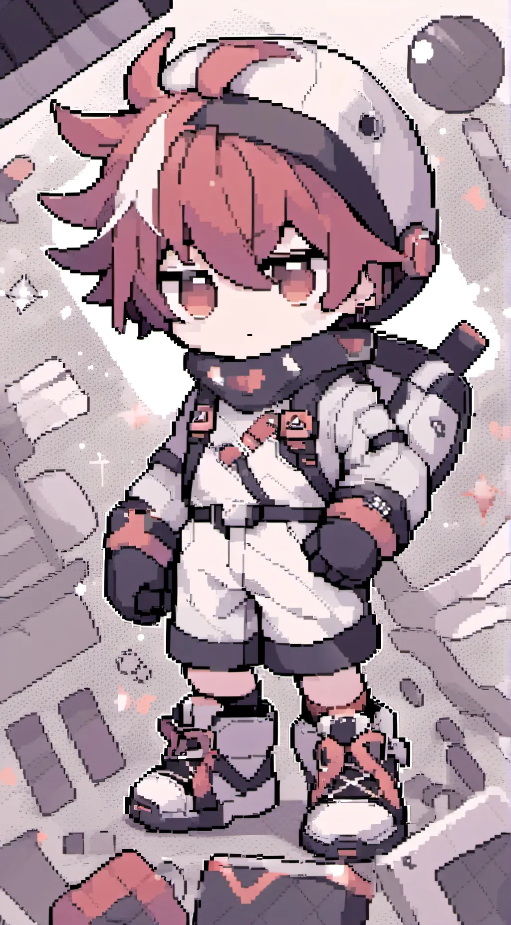 ai character: Red background