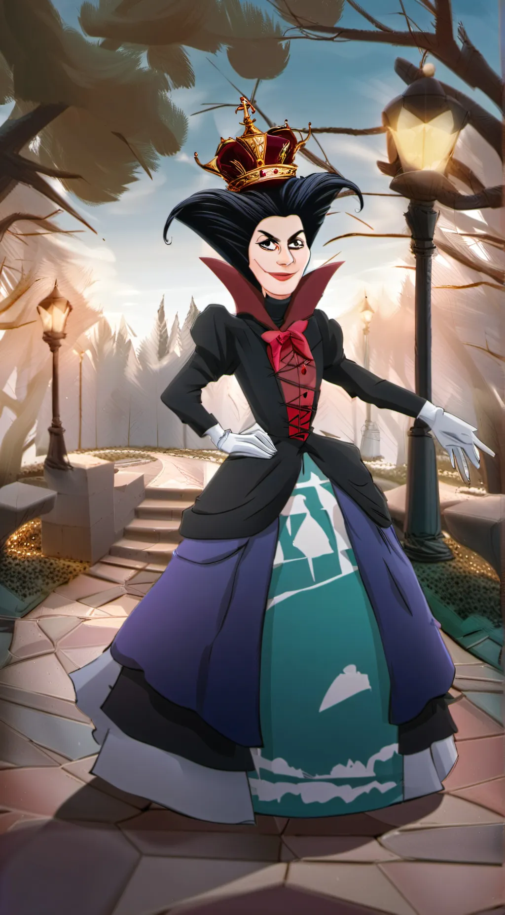 ai character: Queen of Hearts background