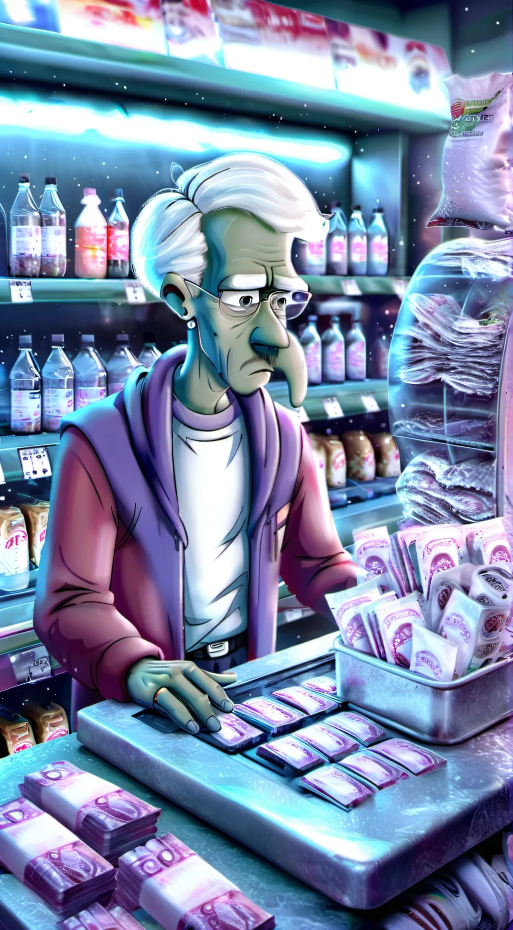 ai character: Squidward background