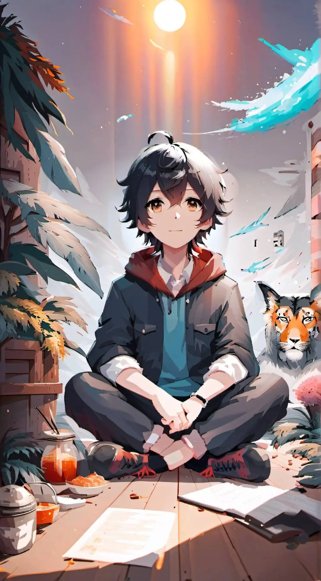 ai character: Ash  background