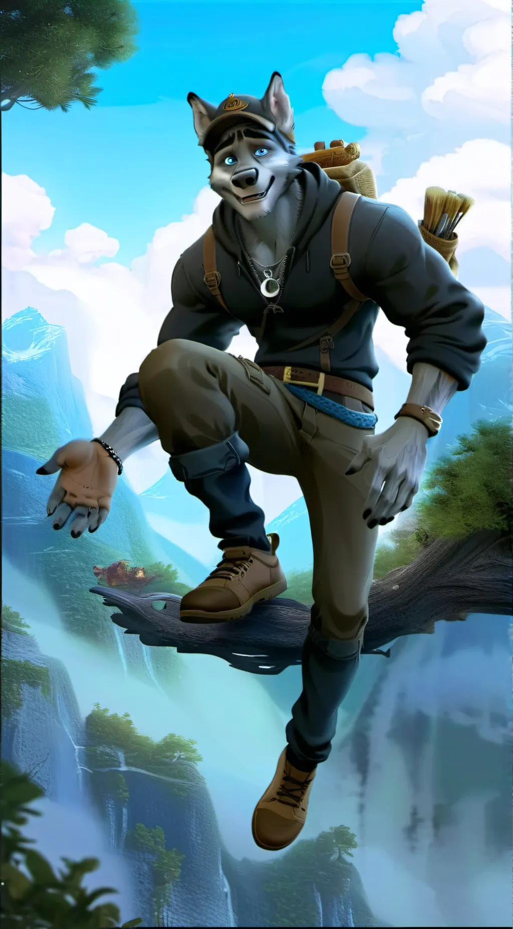 ai character: grey background