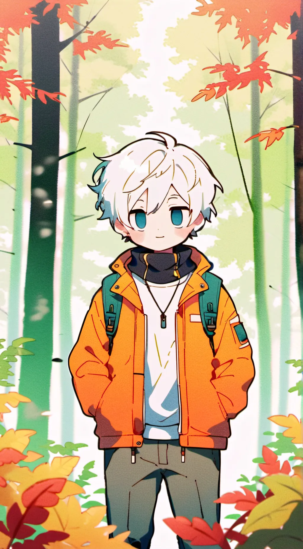 ai character: Orange background