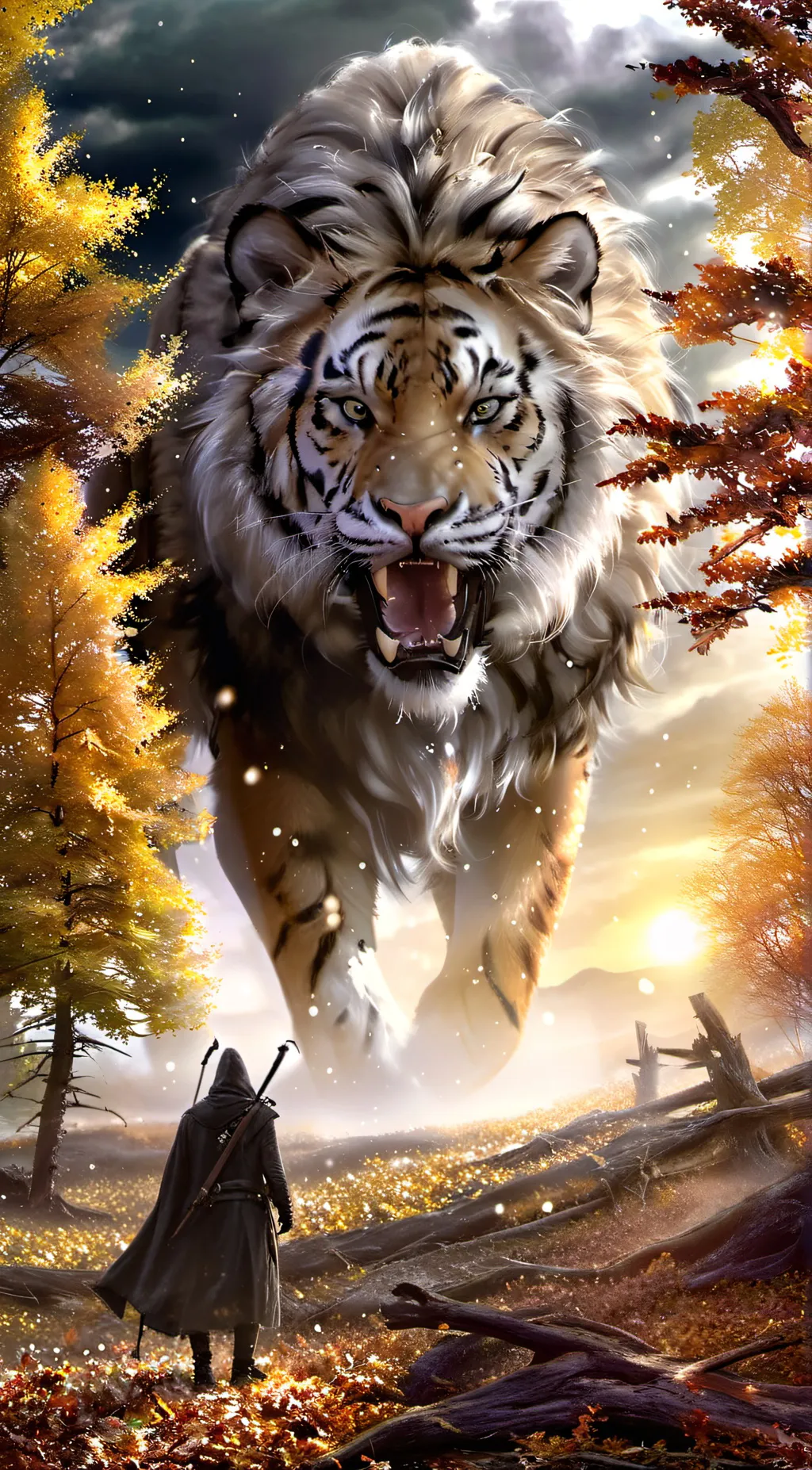 ai character: tiger zoo background