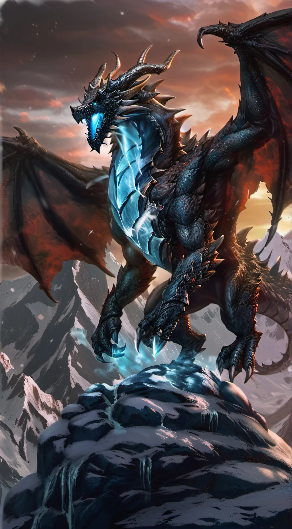 ai character: Frozen Dragon background