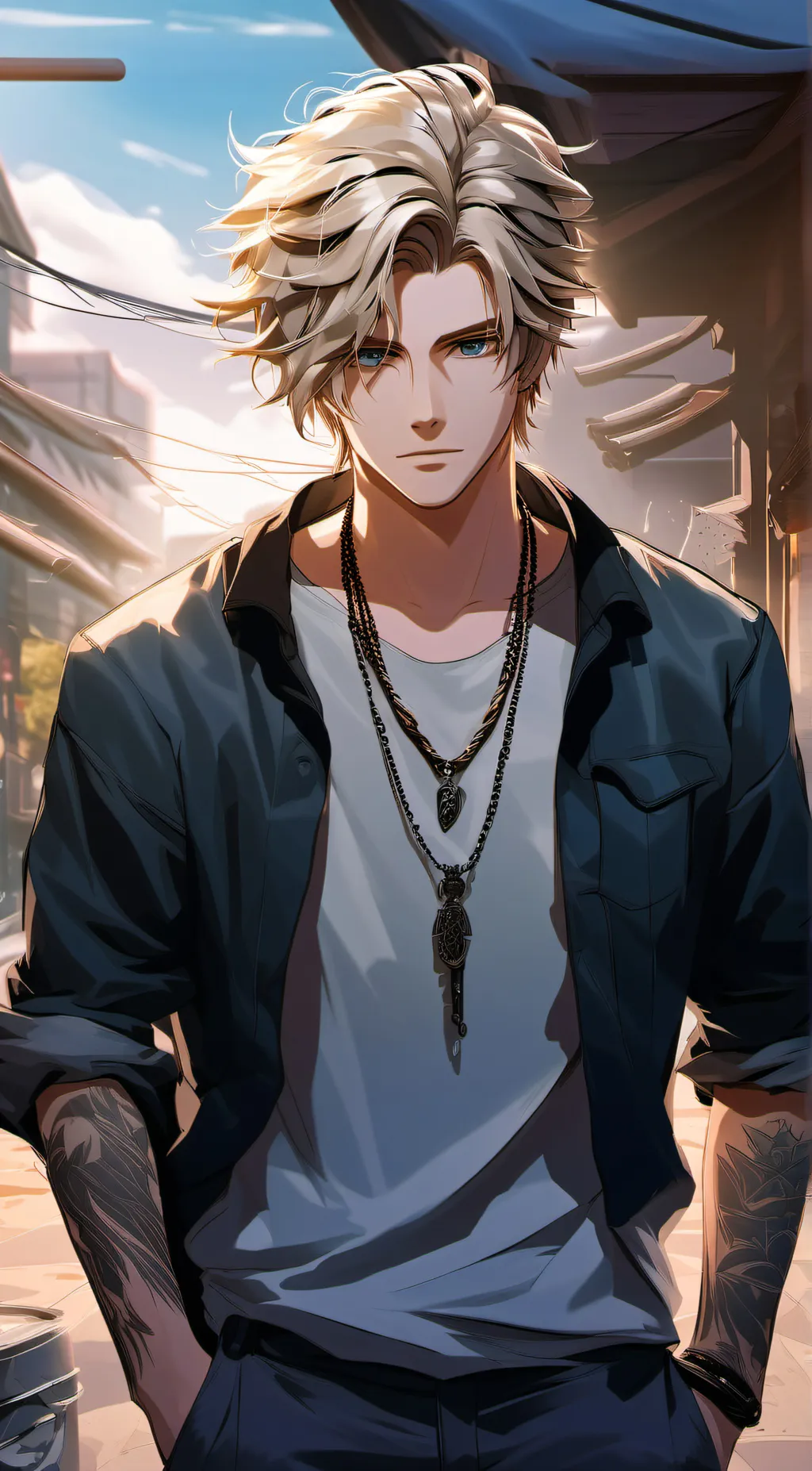 ai character: Drew background