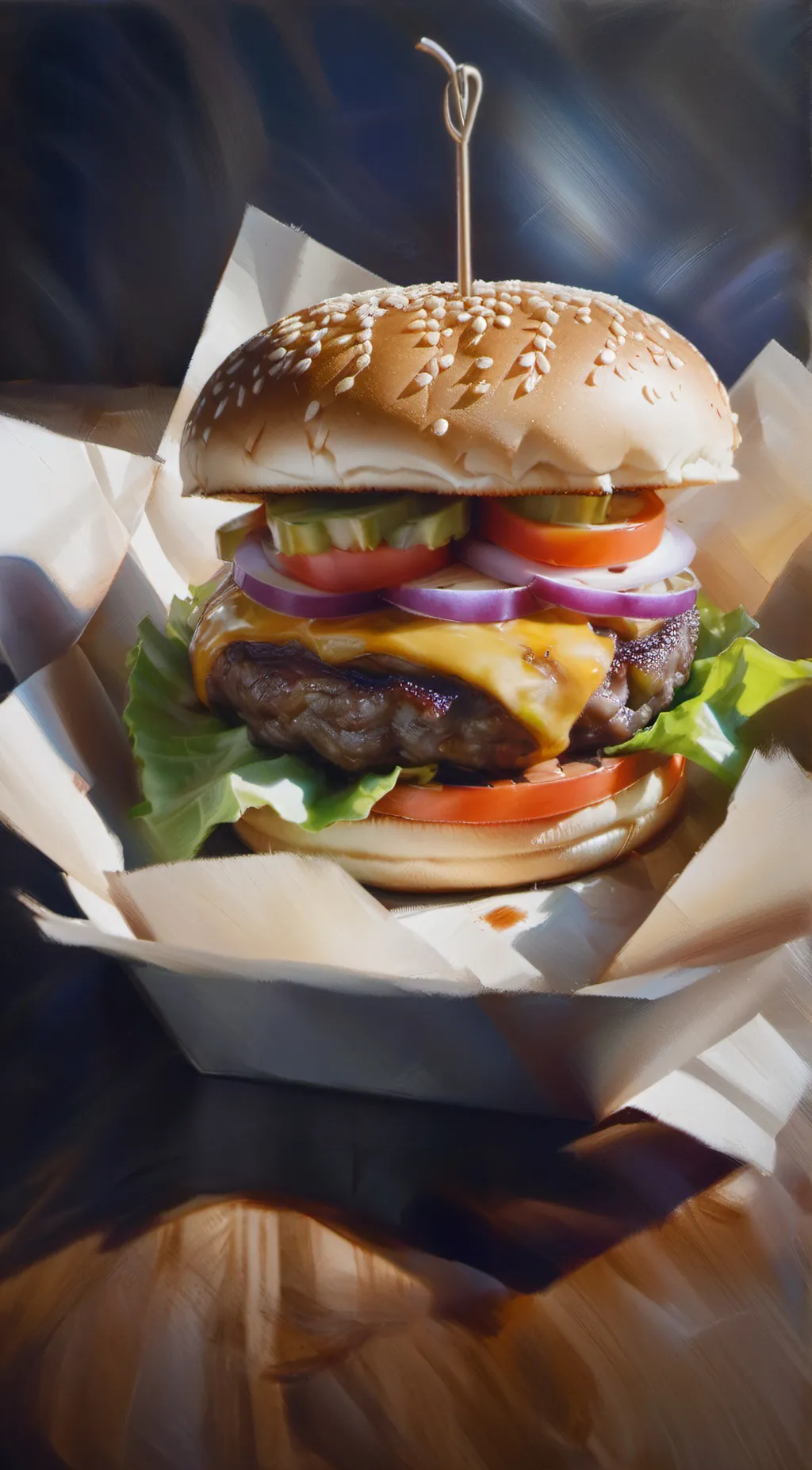ai character: burger background