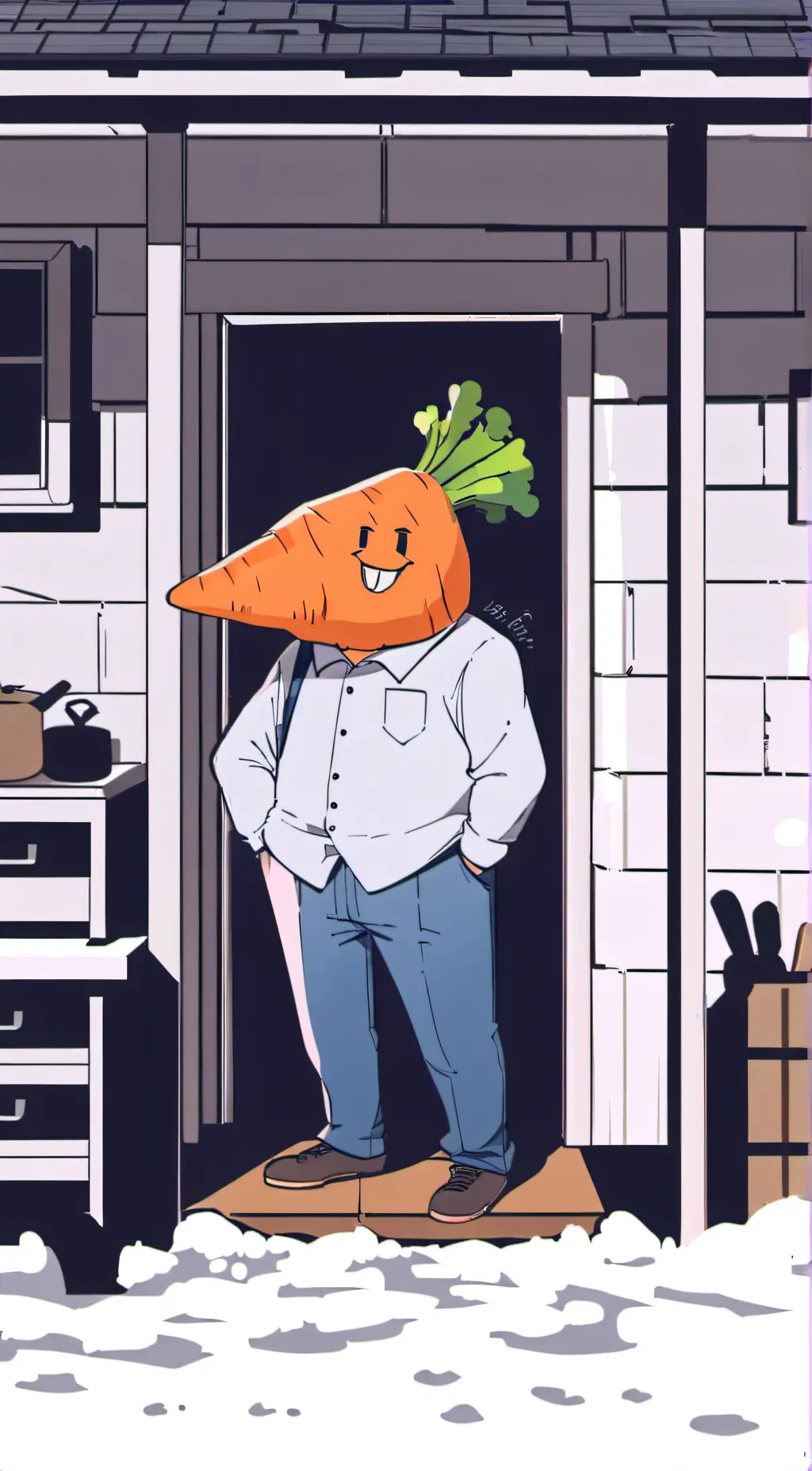 ai character: carrot guy background
