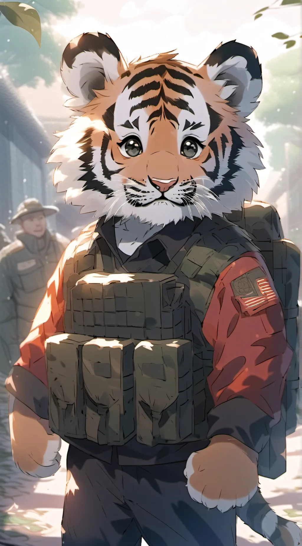 ai character: Military tiger background
