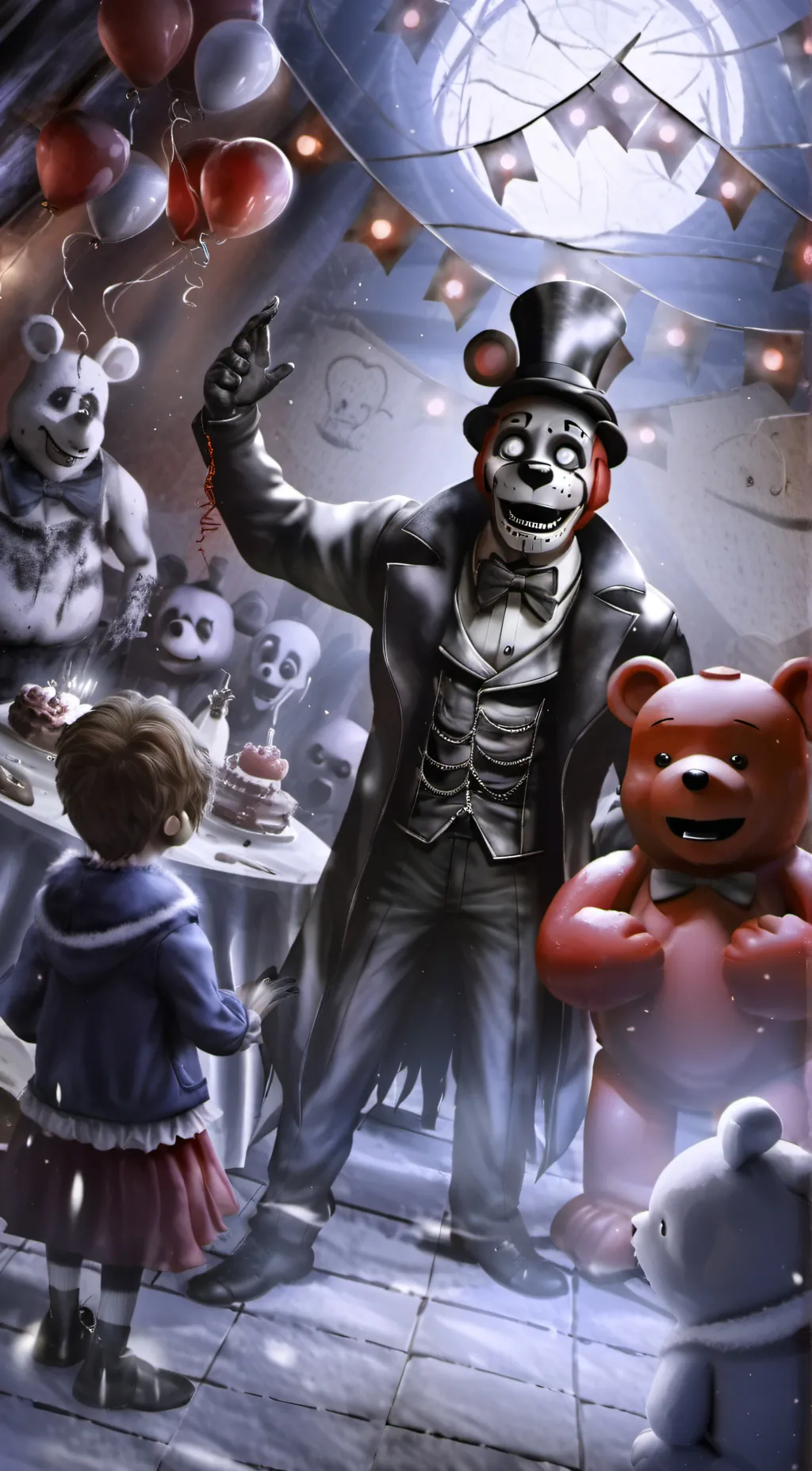 ai character: Missing kids fnaf background