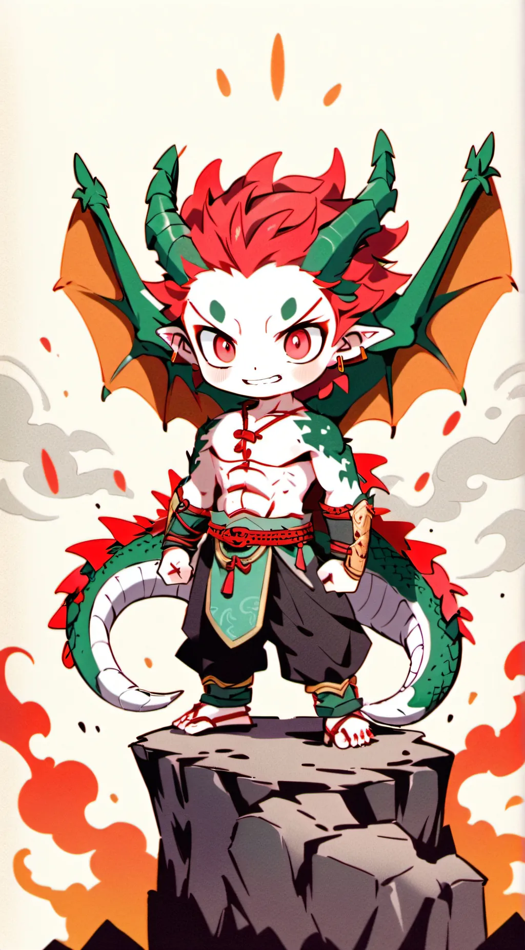 ai character: KiriBaku Dragon AU background