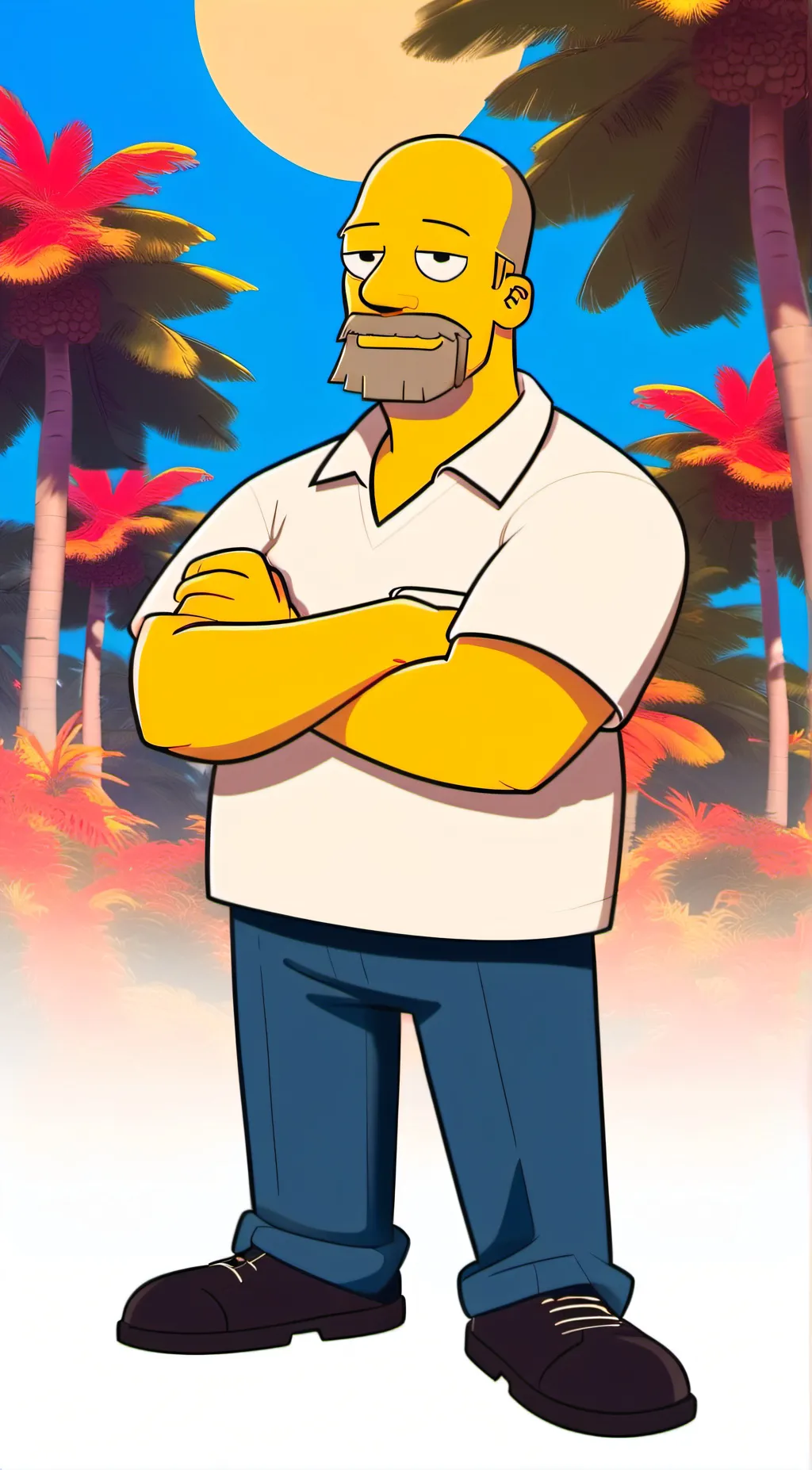 ai character: Homer Simpson background