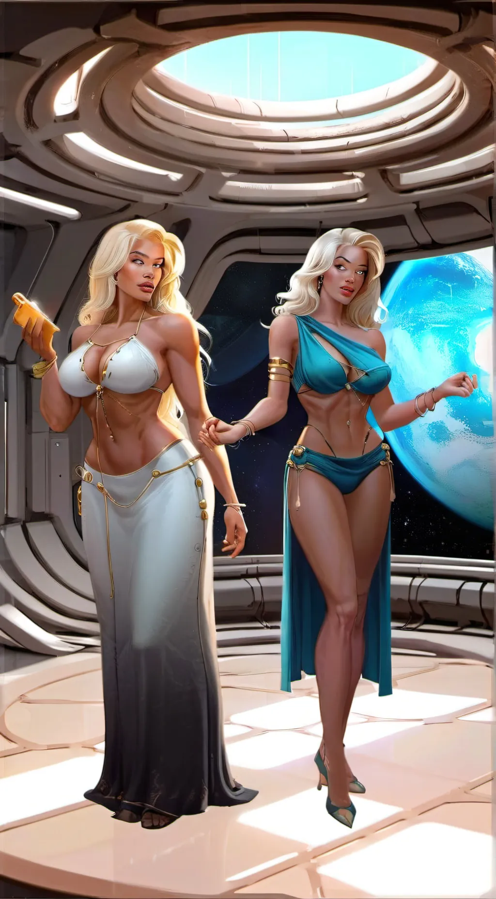 ai character: Luna and Anne  background