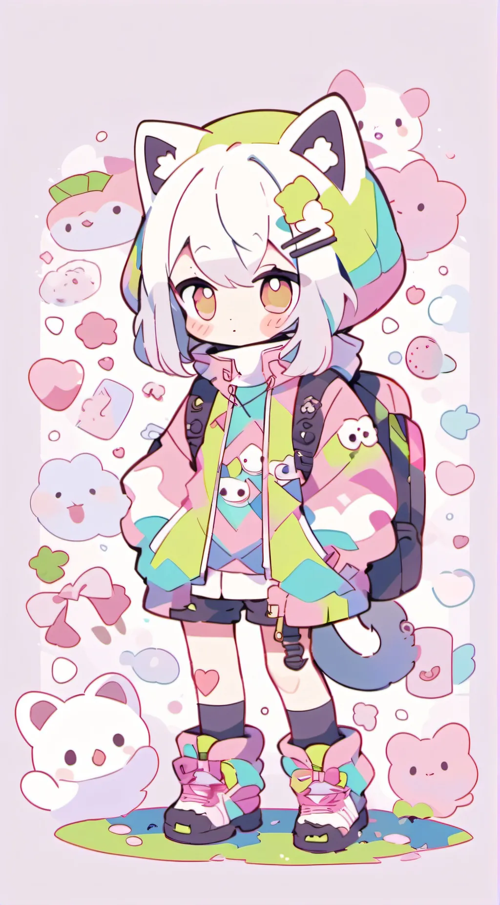 ai character: cute kitty background