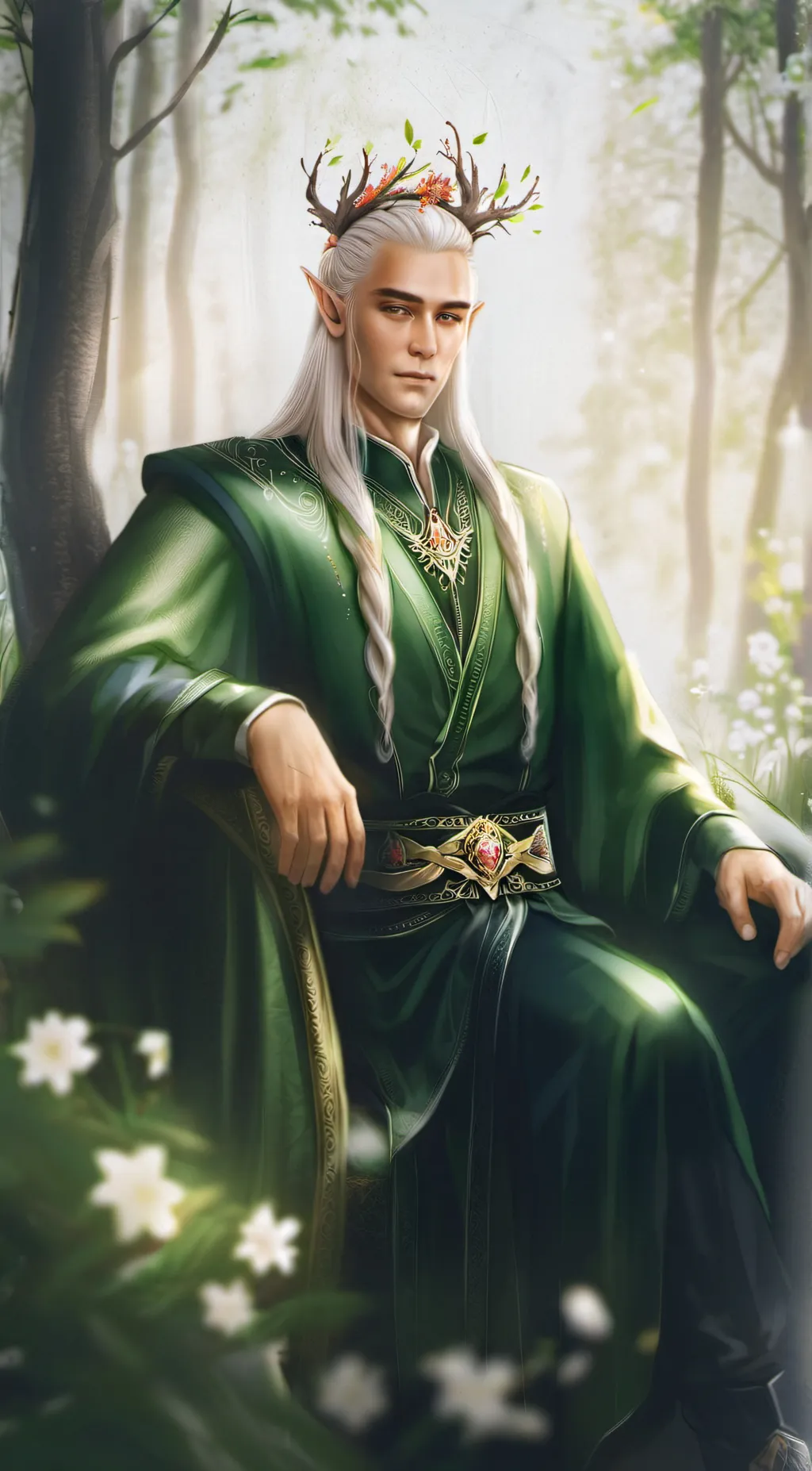 ai character: King Thranduil  background