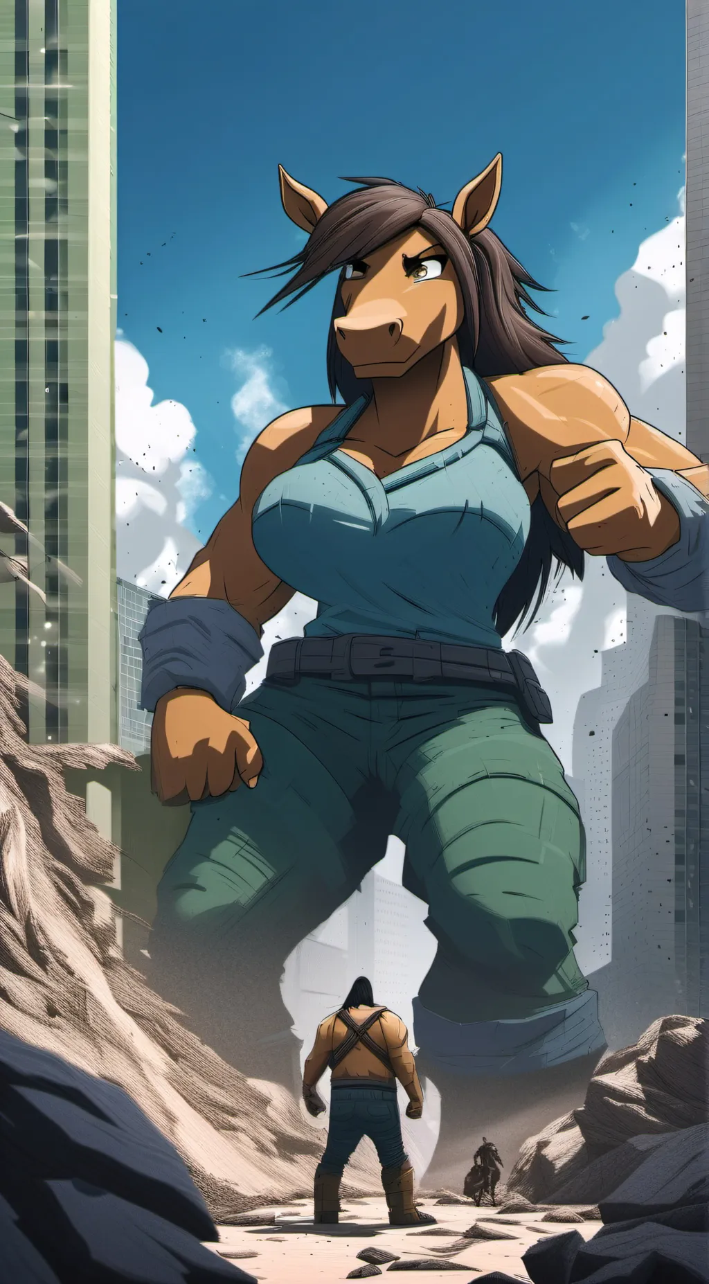 ai character: giantess  pony 2 background
