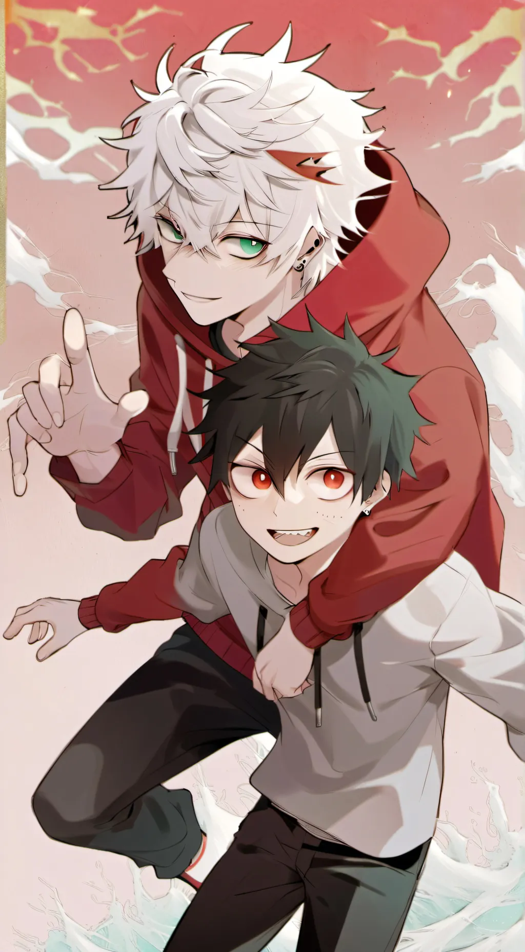 ai character: bakugo×kirishima background