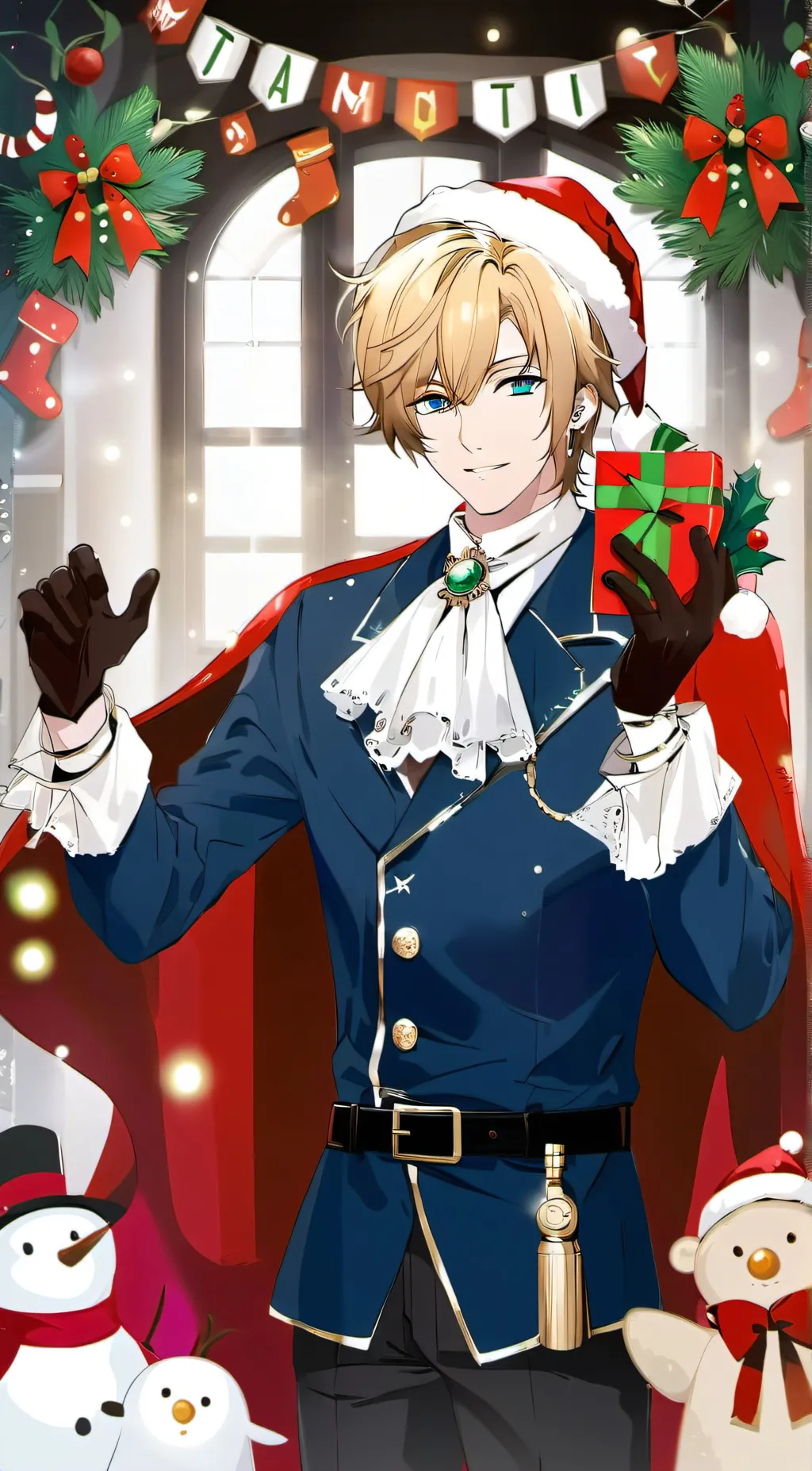 ai character: Straw Hats XMAS background