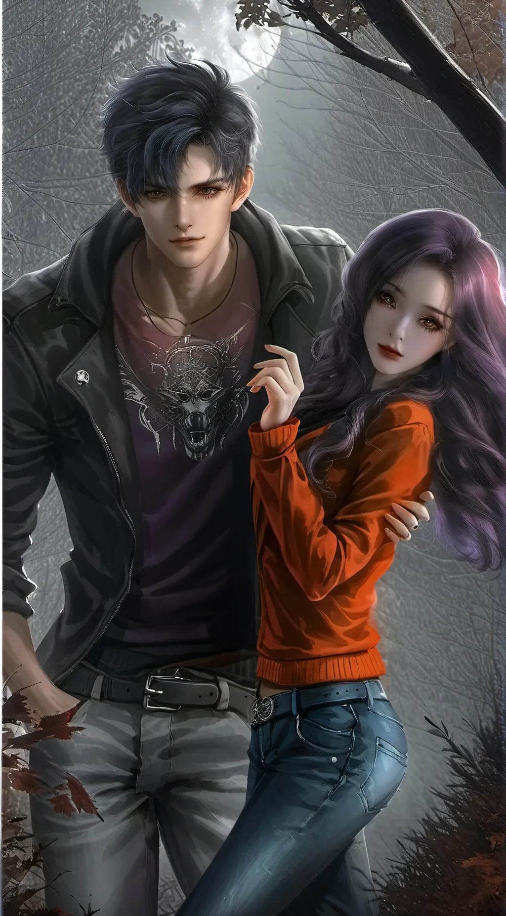 ai character: Aphmau and Aaron  background