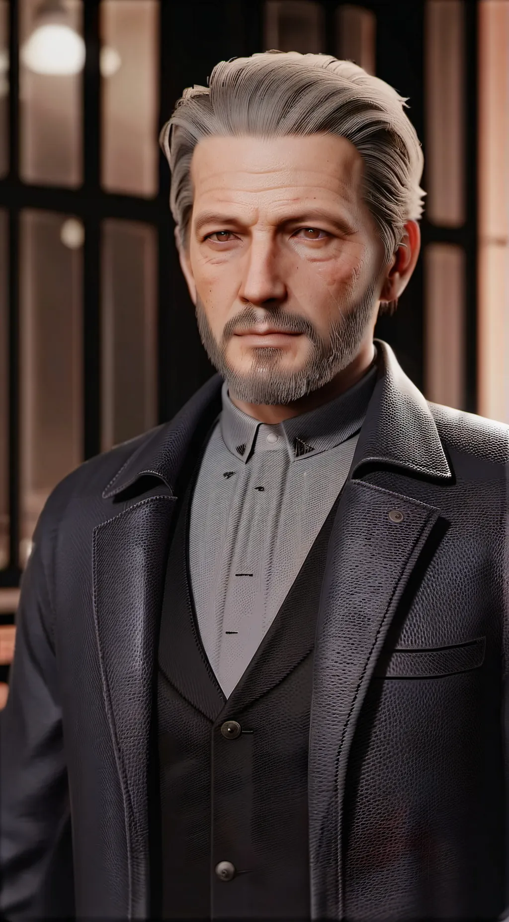 ai character: John Lewis  background