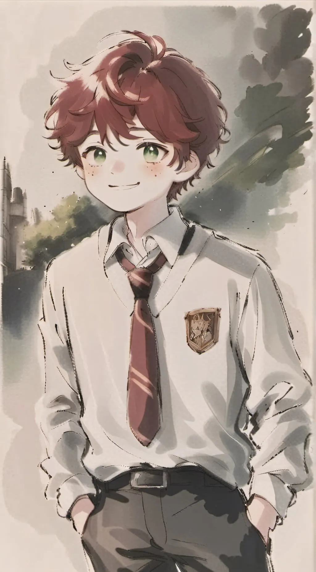 ai character: Hogwarts  background