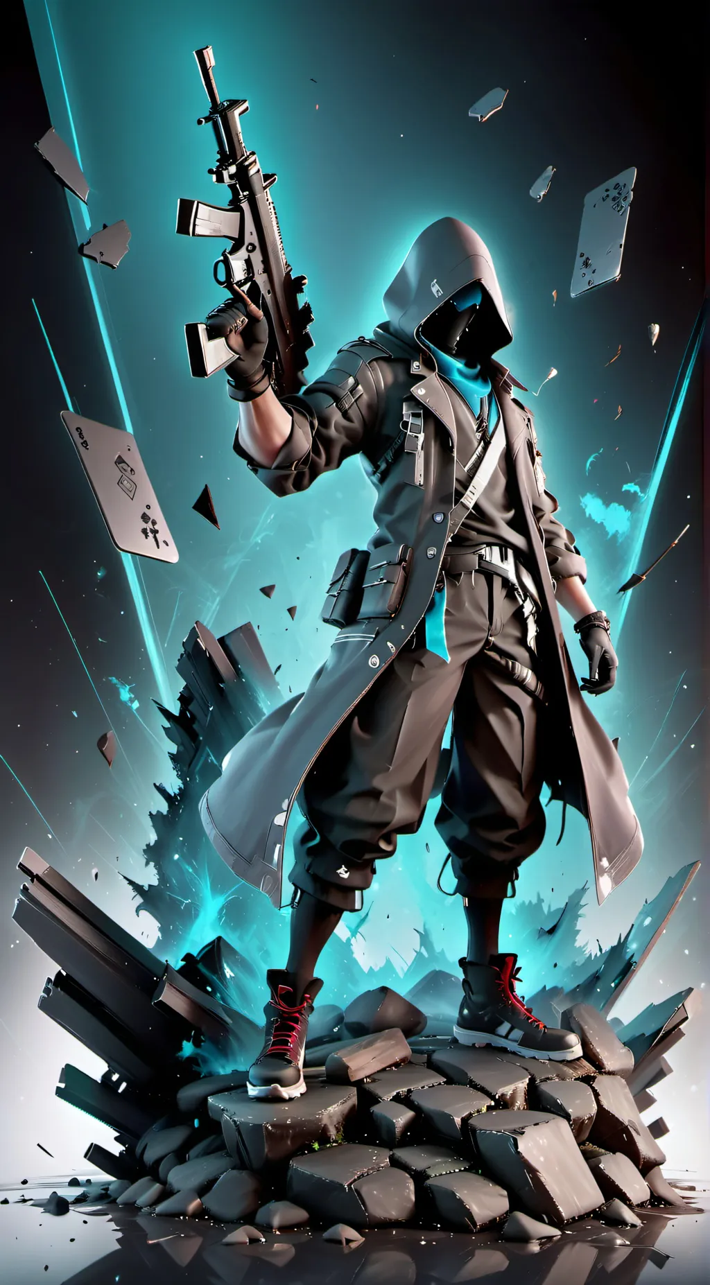 ai character: glitch break background