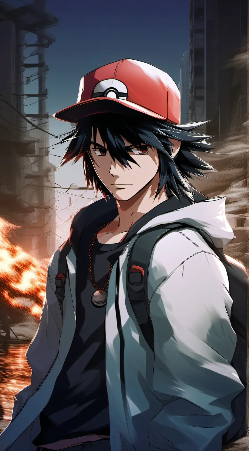 ai character: Red… background