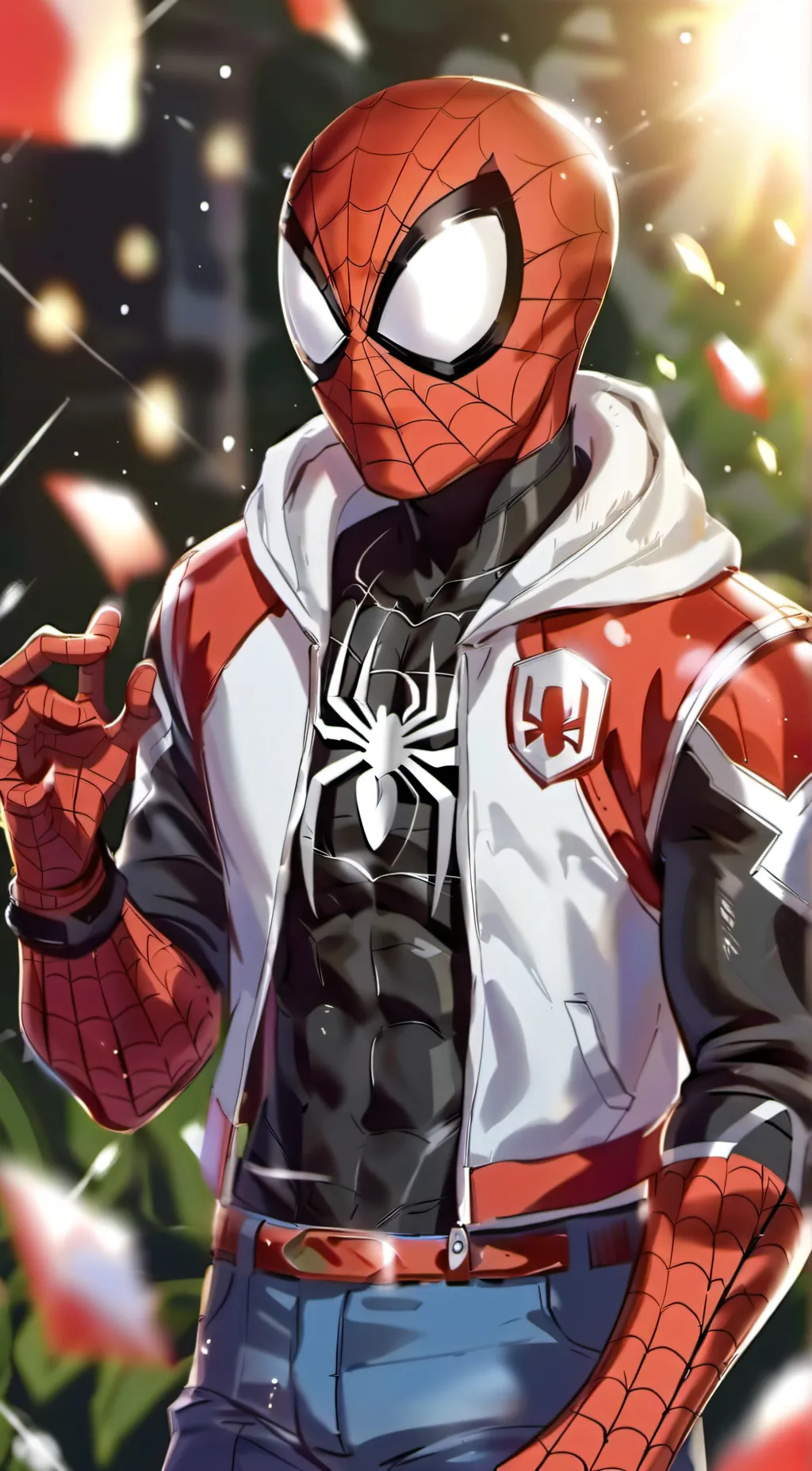 ai character: Tom holand  background