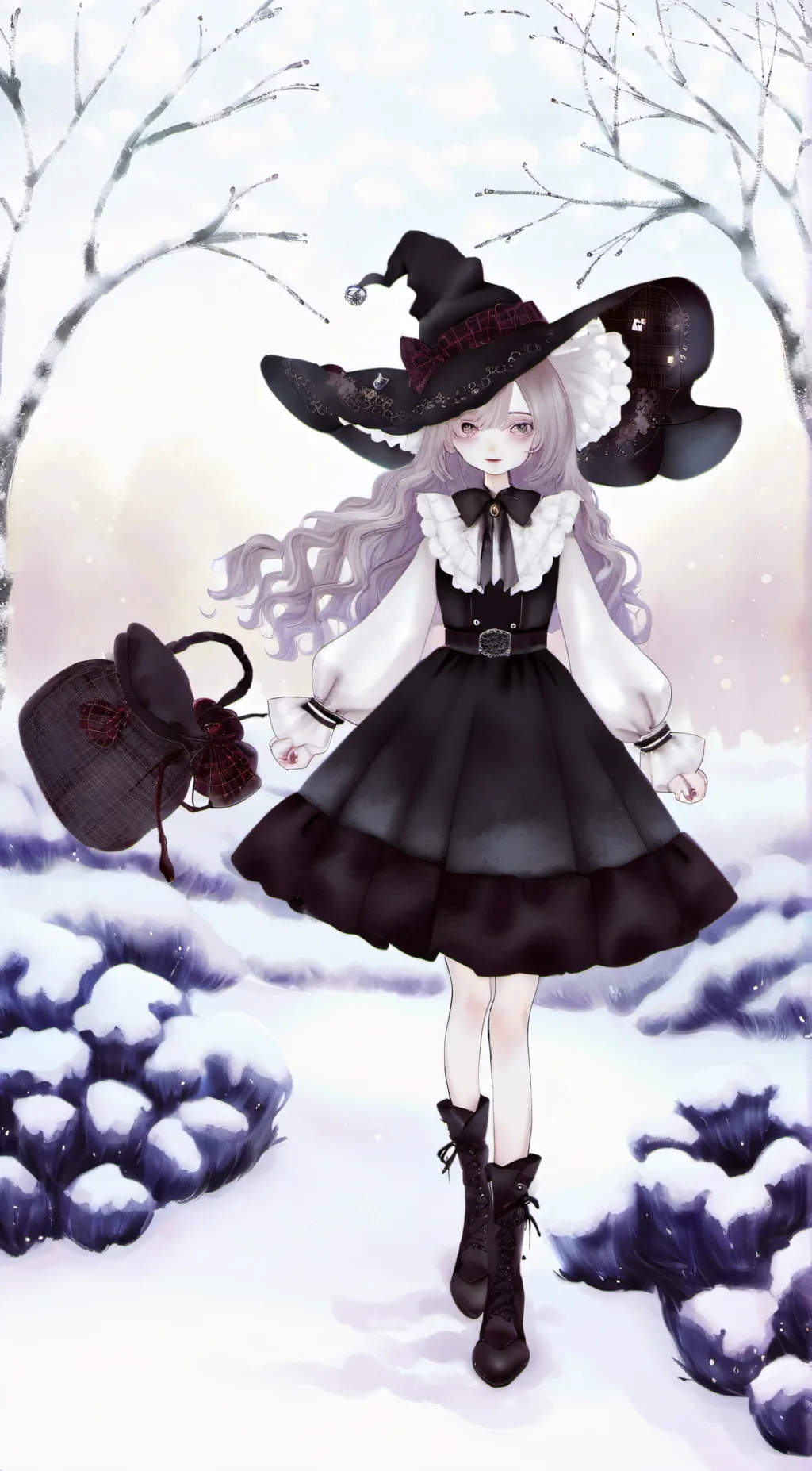 ai character: evil snow witch background