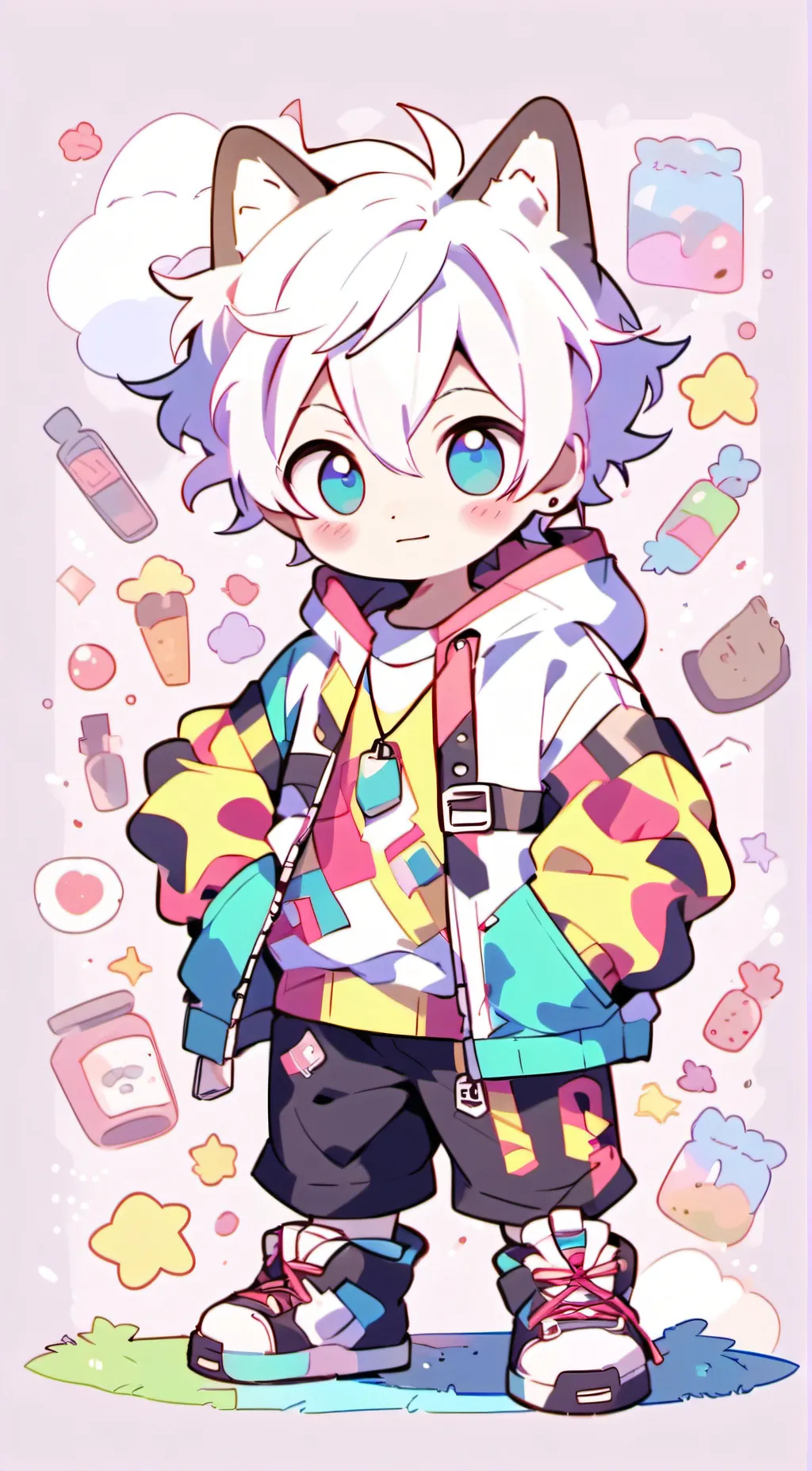 ai character: kid dogday background