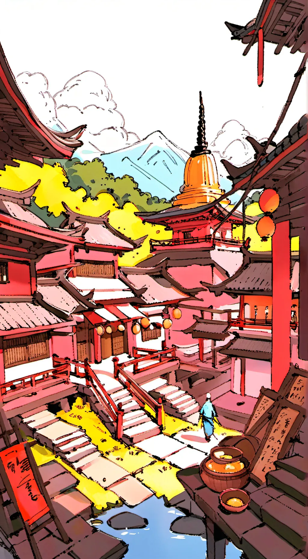 ai character: dragon village rpg background