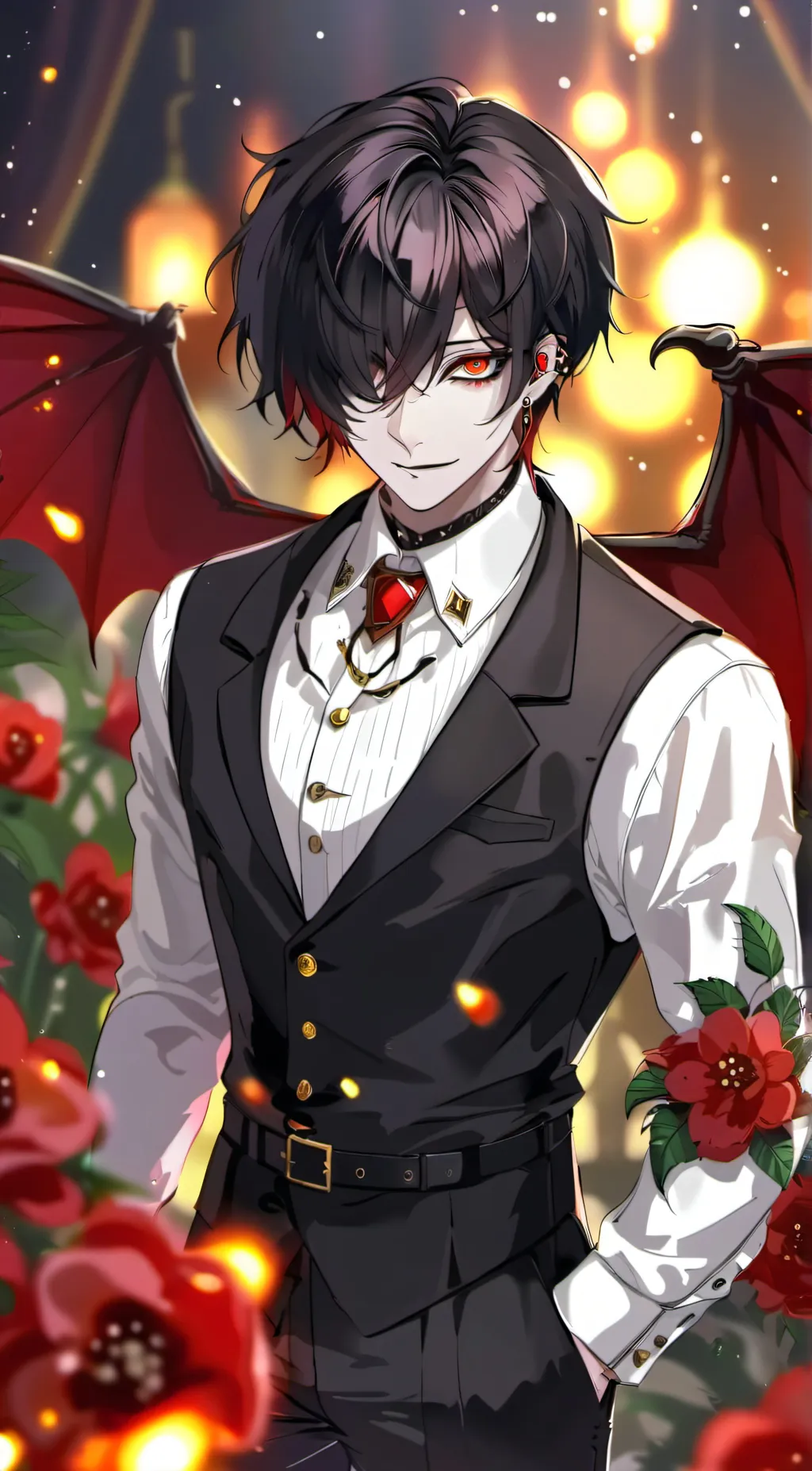 ai character: ~🖤❤️🥀⛓️ Ash⛓️🥀🖤❤️~ background