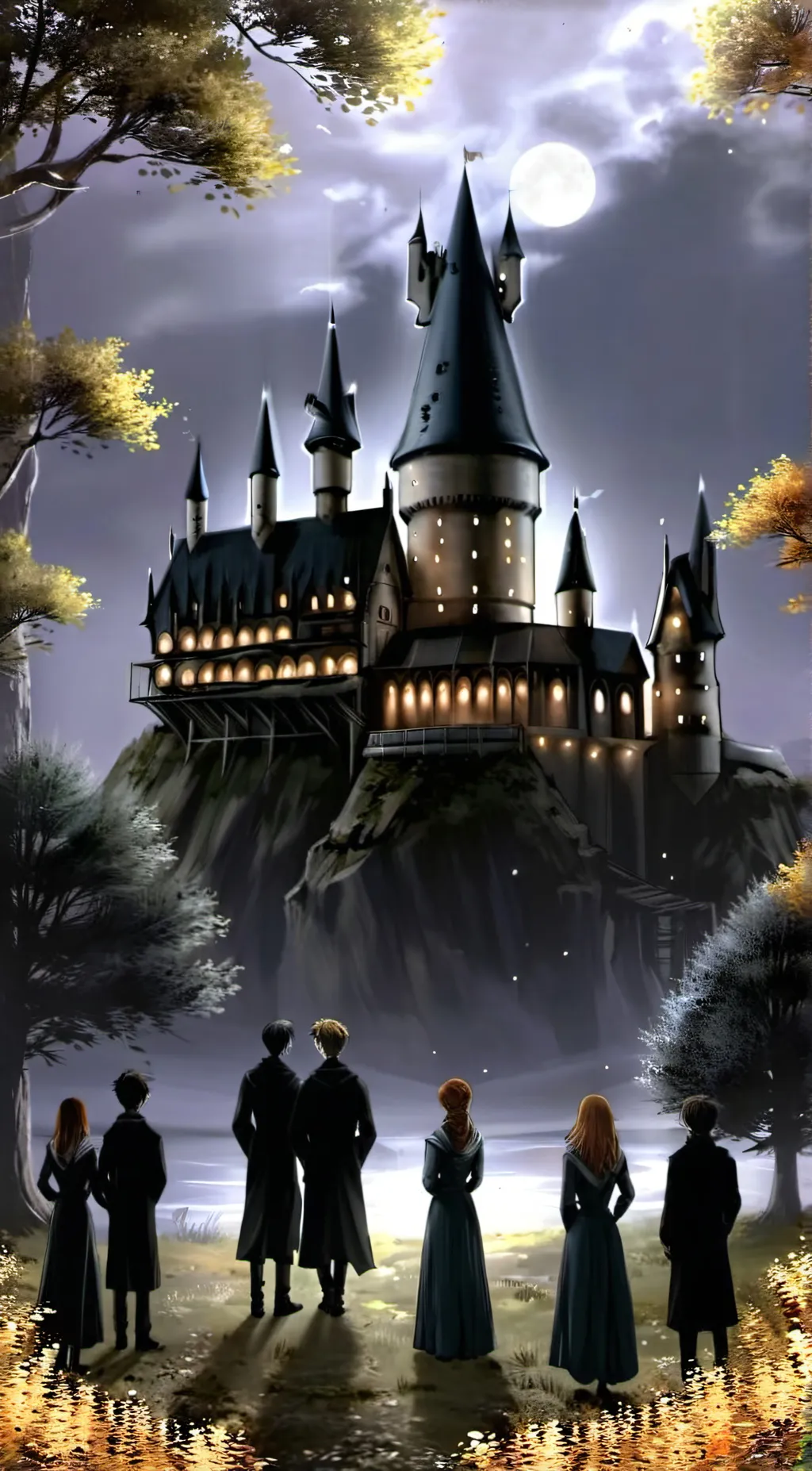 ai character: HOGWART❤️💚💛💙 background