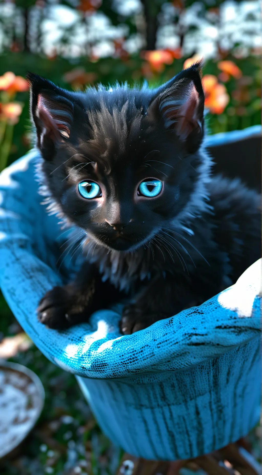 ai character: Black kitten background
