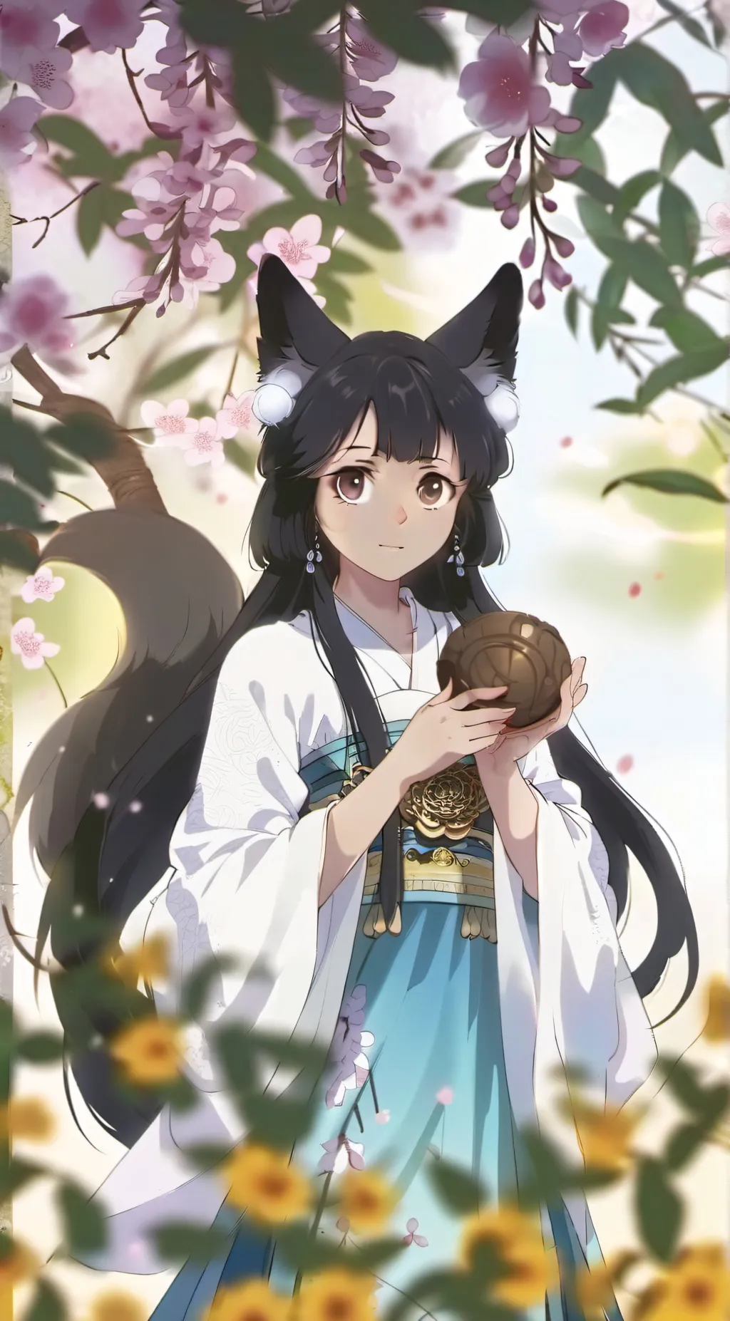 ai character: 猫耳娘 background