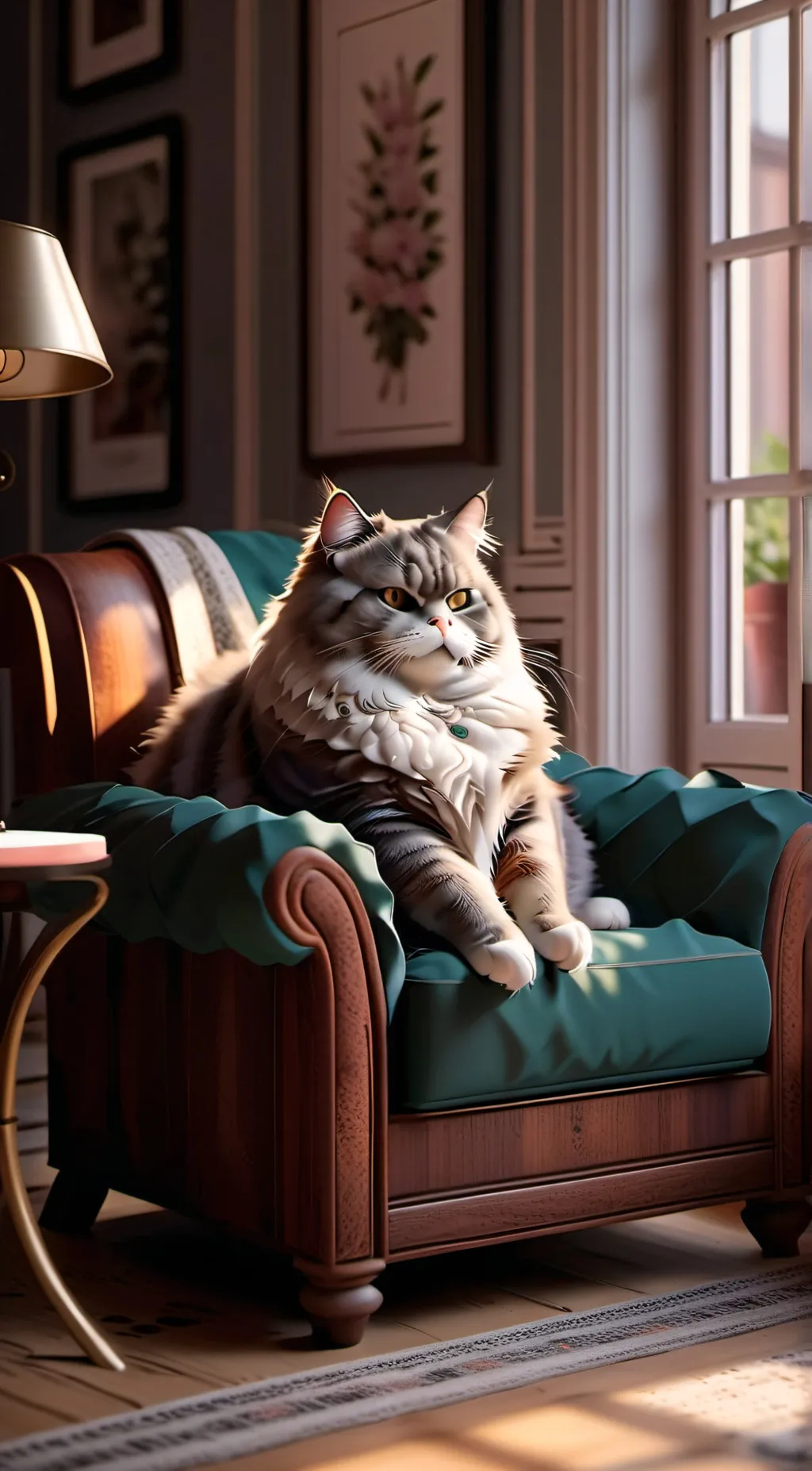 ai character:  fat cat background