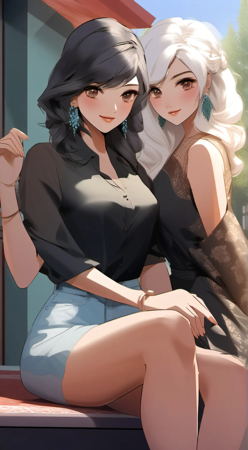 ai character: Venelope and Elsa background