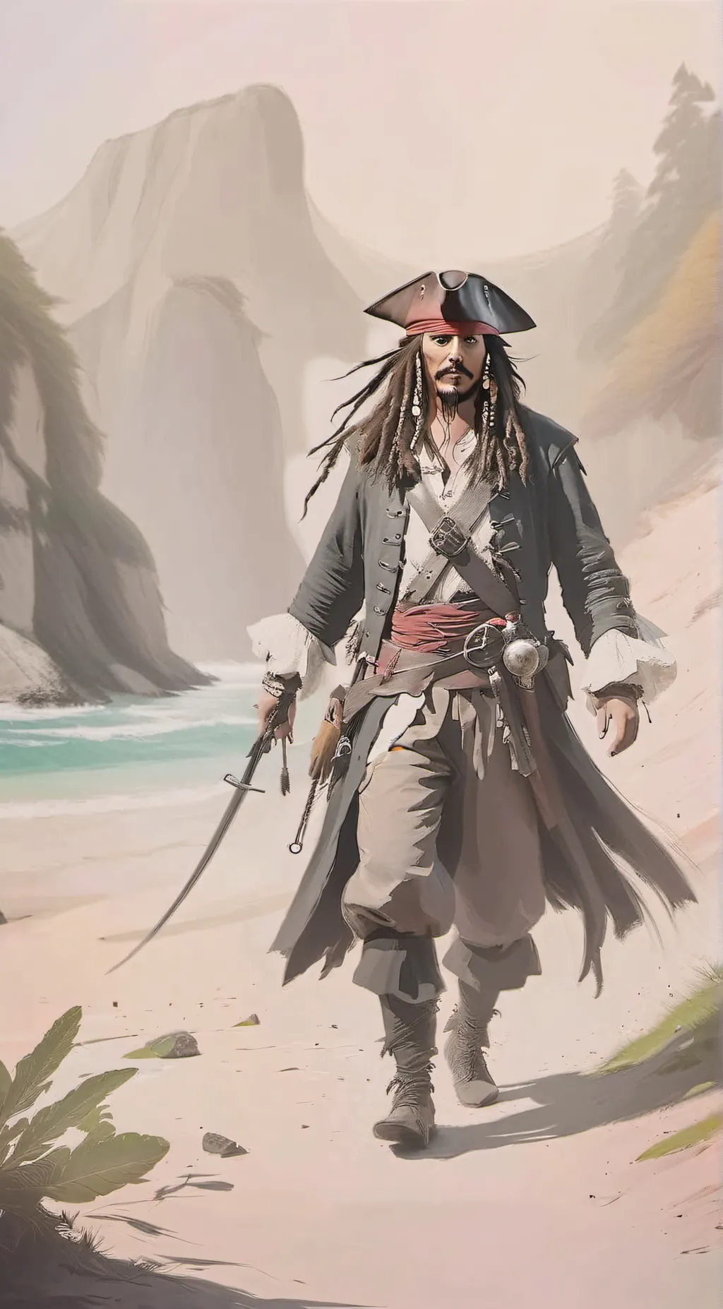 ai character: Jack Sparrow background