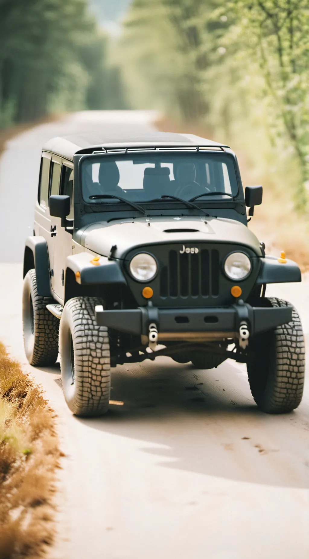 ai character: black jeep background
