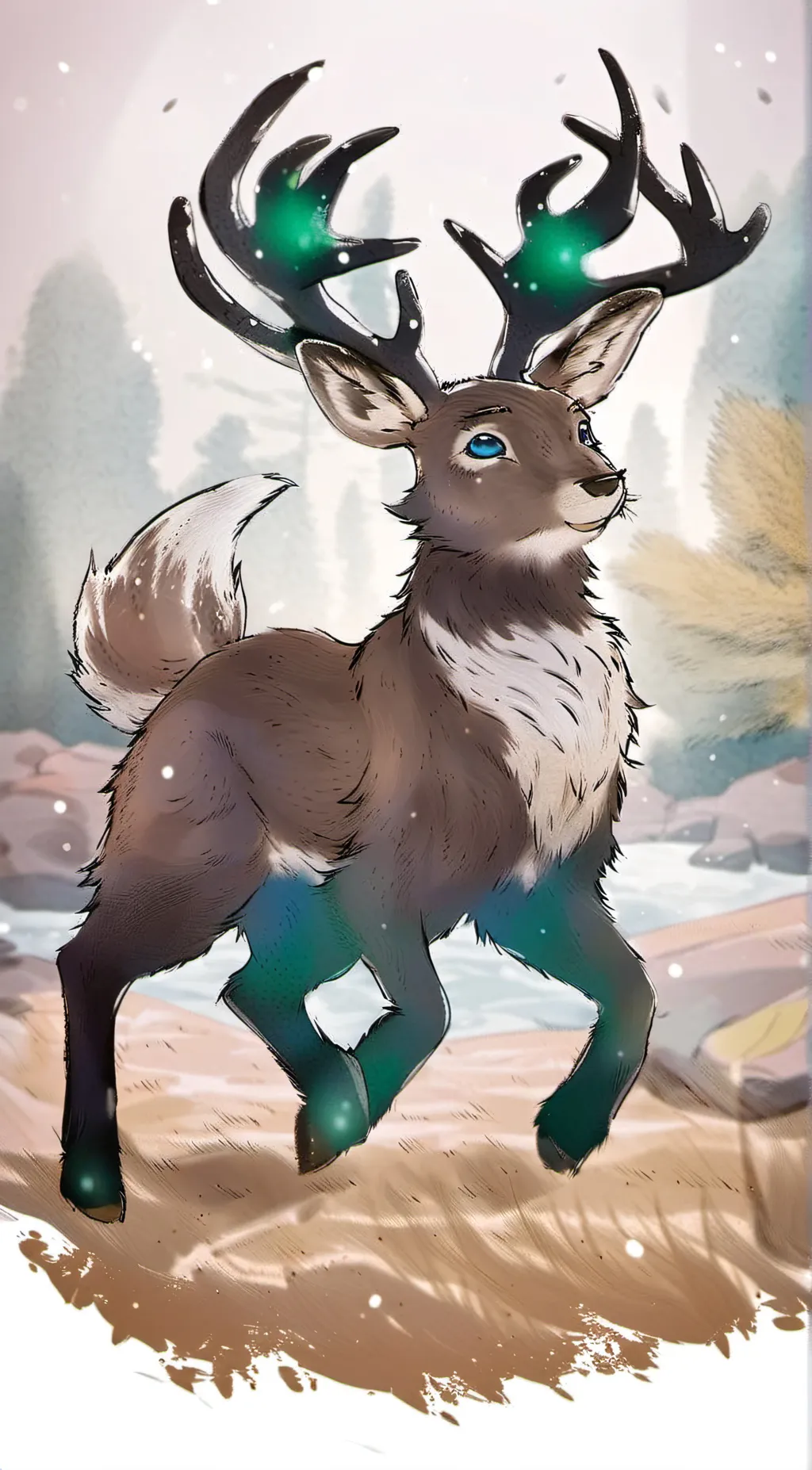 ai character: Snow background